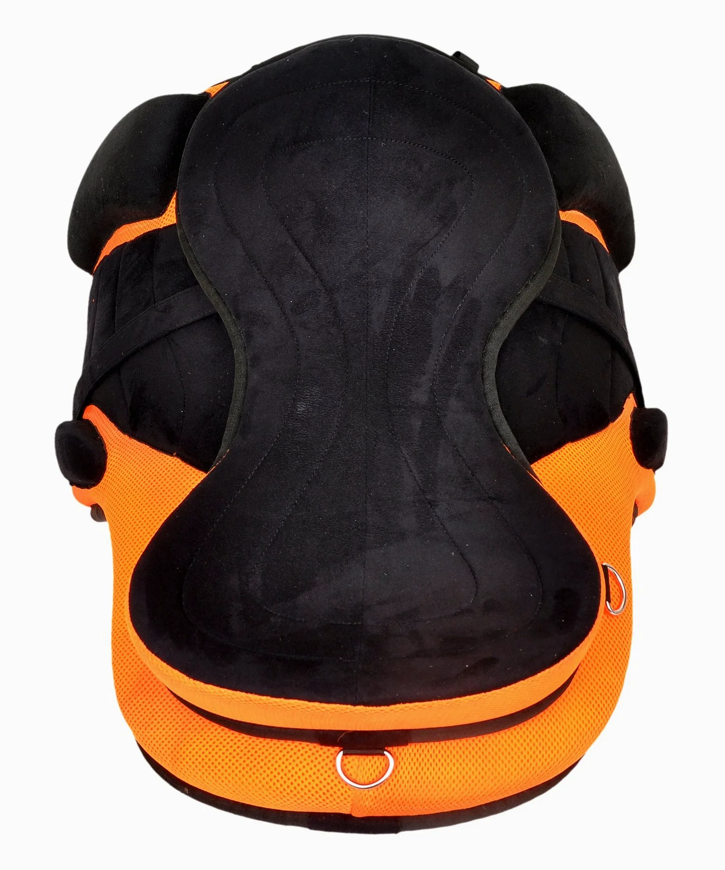 Y&Z Enterprises Sella per Cavallo Inglese Senza Albero Sintetico Multiuso per Tutti Gli Usi con Circonferenza e Cinturino abbinati (Seduta da 39,4 cm, Arancione)