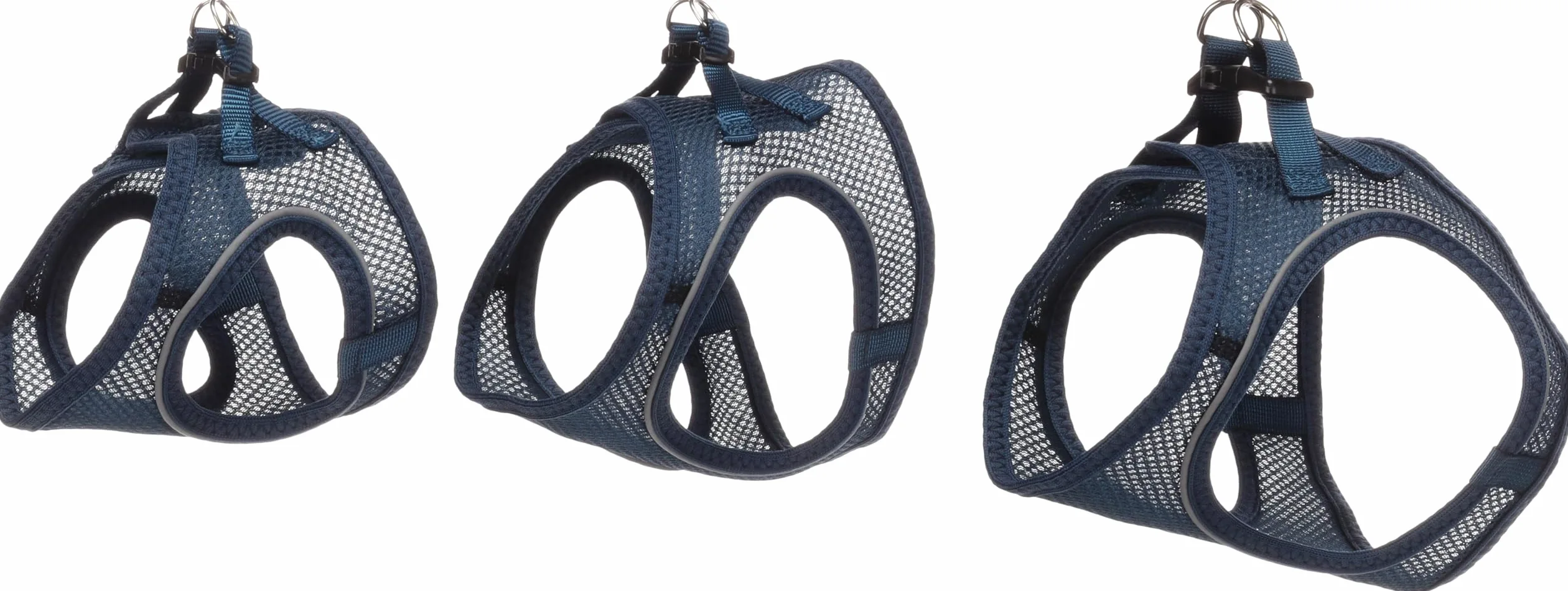 pettorina gatto - Step&Go Berta blu scuro M - 29-33 cm / 42-46 cm - nylon con mesh traspirante e bande riflettenti