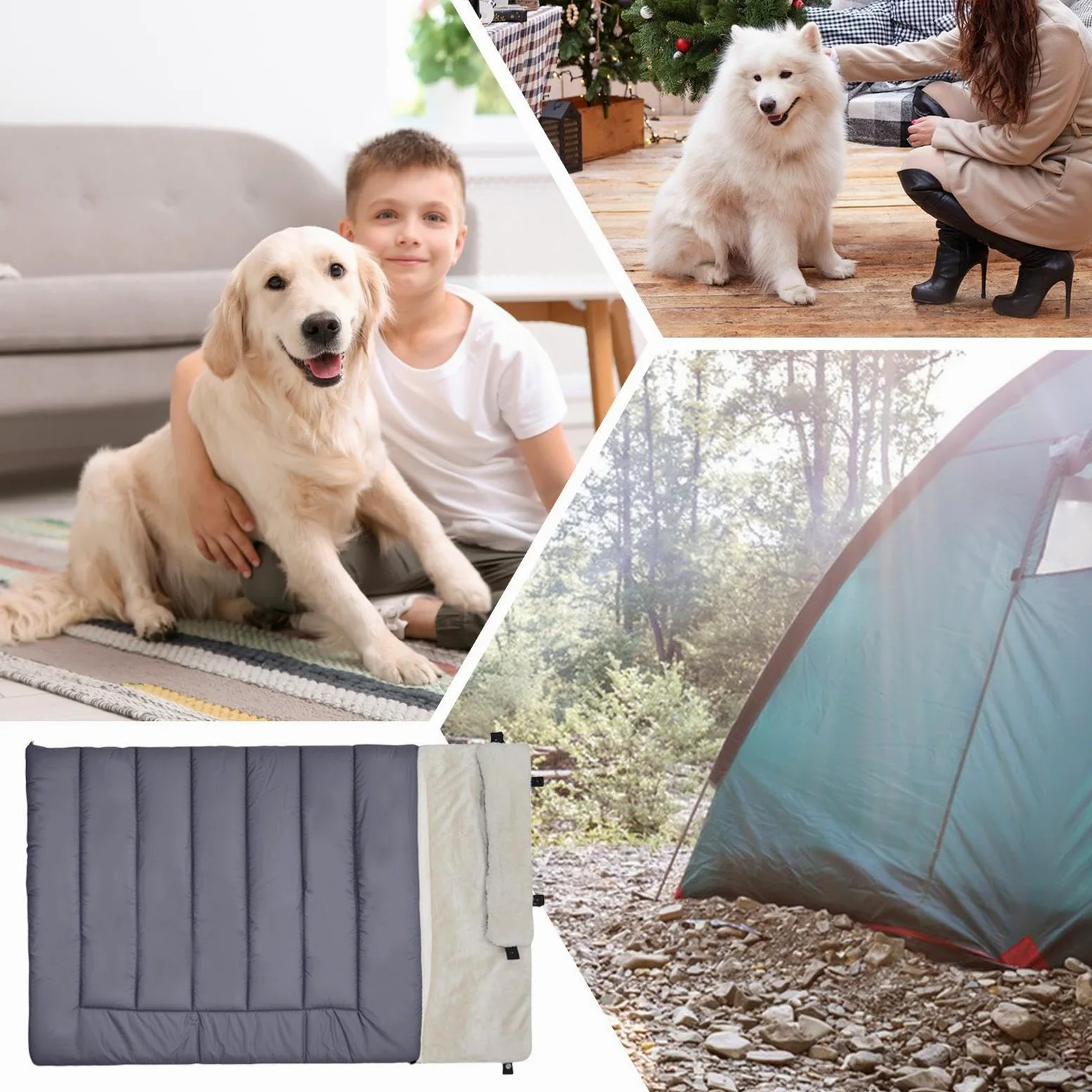 Tappeti per cani per, sacco a pelo per cani Tappetino da per cani con | per cuccioli Warm Waterproof per il campeggio per escursioni in zaino in dorsale esterno interno