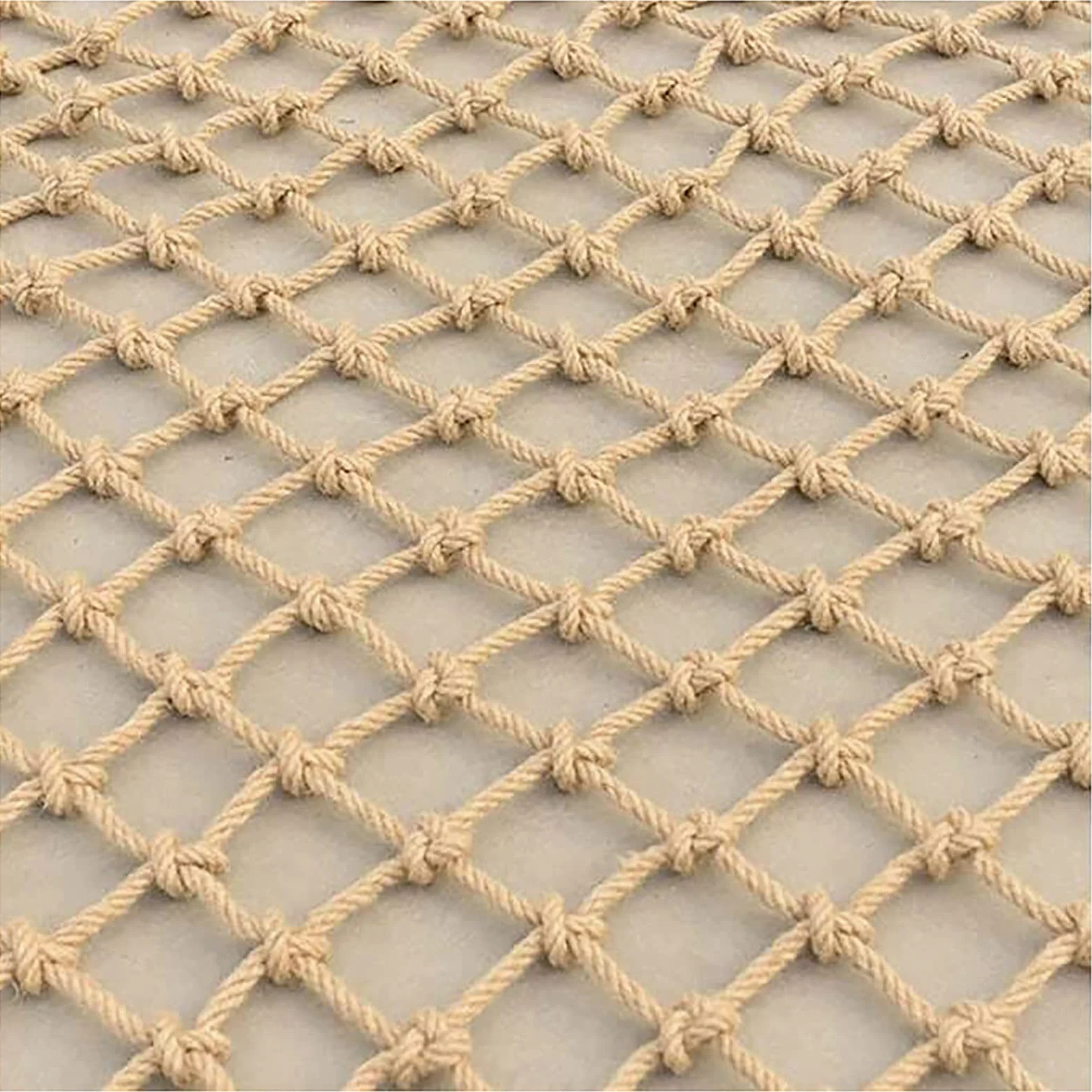 Rete da arrampicata all'aperto per bambini e adulti, rete di sicurezza anticaduta con scala in corda di carico, 6 mm, rete in iuta e canapa (dimensioni: 3 x 5 m)