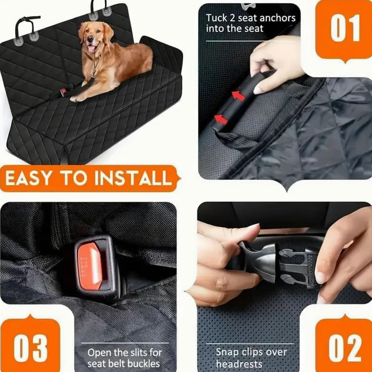 Coprisedile Posteriore Auto per Cani, per Peugeot 307 SW 2001-2025 Telo Macchina per Cani Antiscivolo e AntiGraffio Telo AntiGraffio