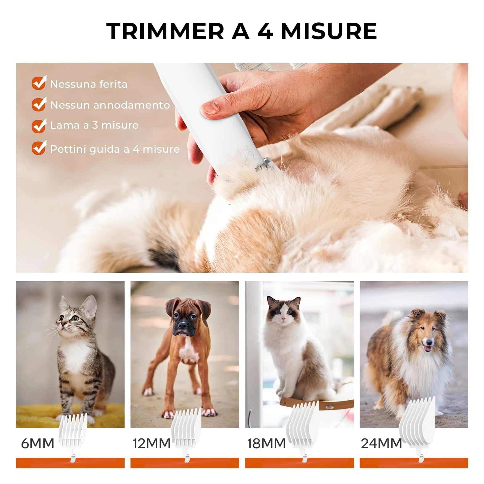 CAREPET Kit Toelettatura Asciugatura e Aspira peli Cane e gatto Per Animali Domestici - Tosatrice per Cani e Gatto Pelo Lungo Professionale - Strumenti per la toelettatura Depilazione Aspira peli