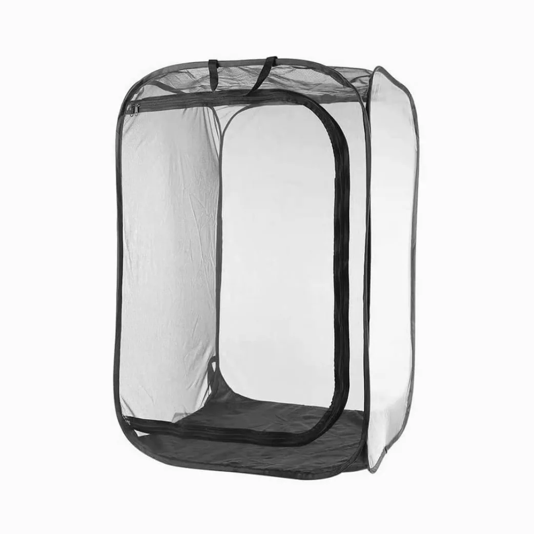 Gabbia di Farfalla Pieghevole, Insetto di Bastone 1.8x11.8x11.8 Pollice Trasparente Con Cerniera E Maniglia, Habitat Portatile Per Ciniglia e Farfalla