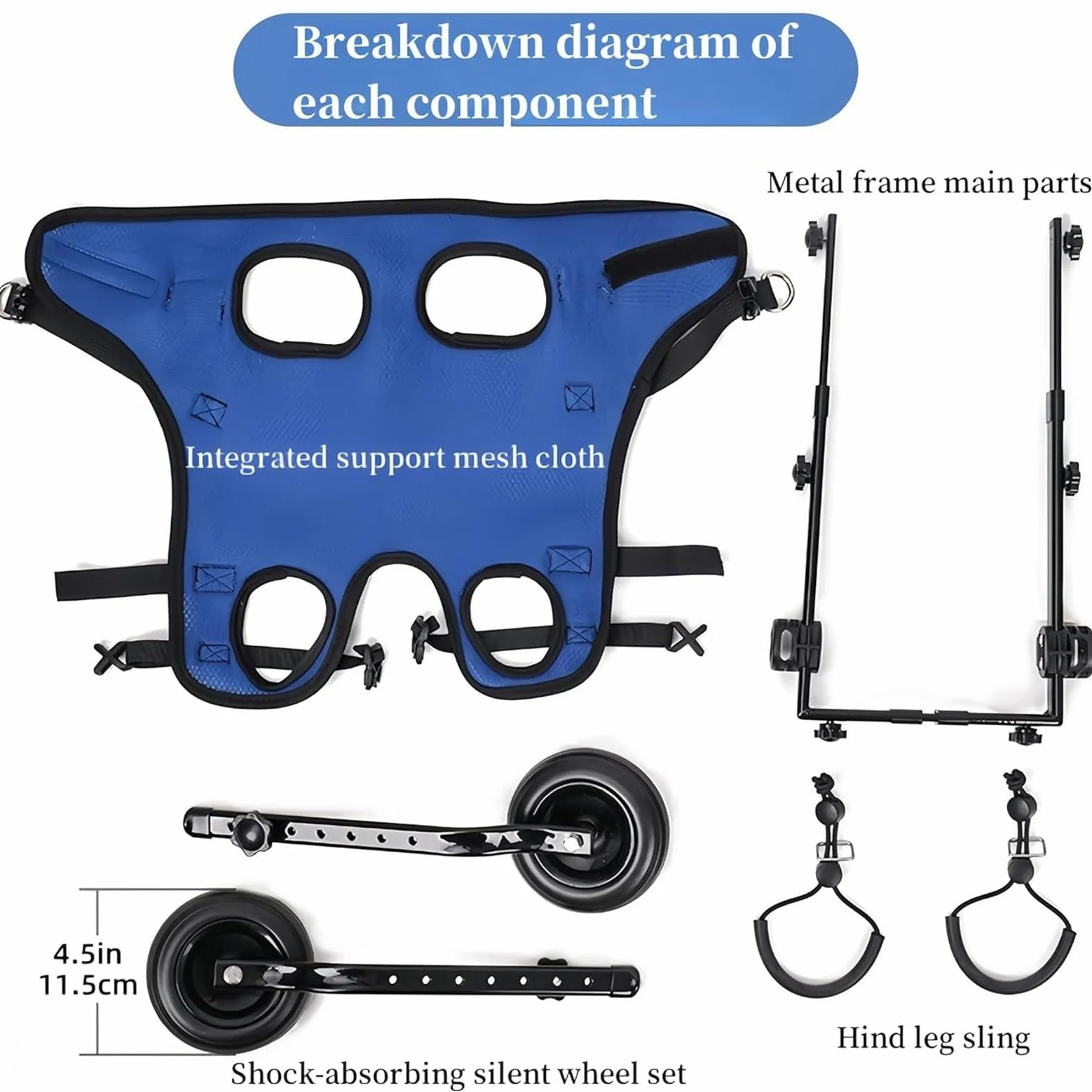 Passeggini Per Carrozzine Per Cani, Carrozzine Per Cani Per Camminare Con Zampe Posteriori Disabili, Carrello Per La Mobilità Della Carrozzina Per Cani(Small)