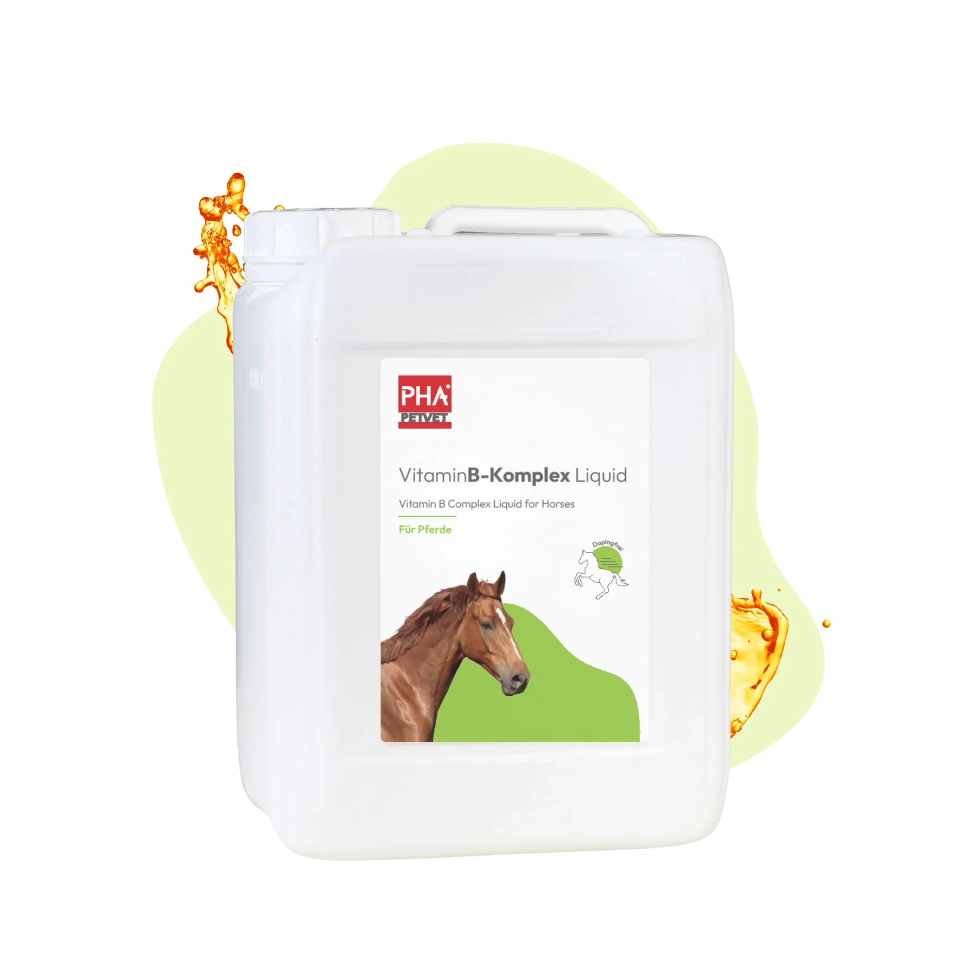 PHA Vitamina B complesso cavallo: supporta nervi, zoccoli, pelo e metabolismo, liquido anti-stress per cavalli, per lenire, vitamine B 5 l