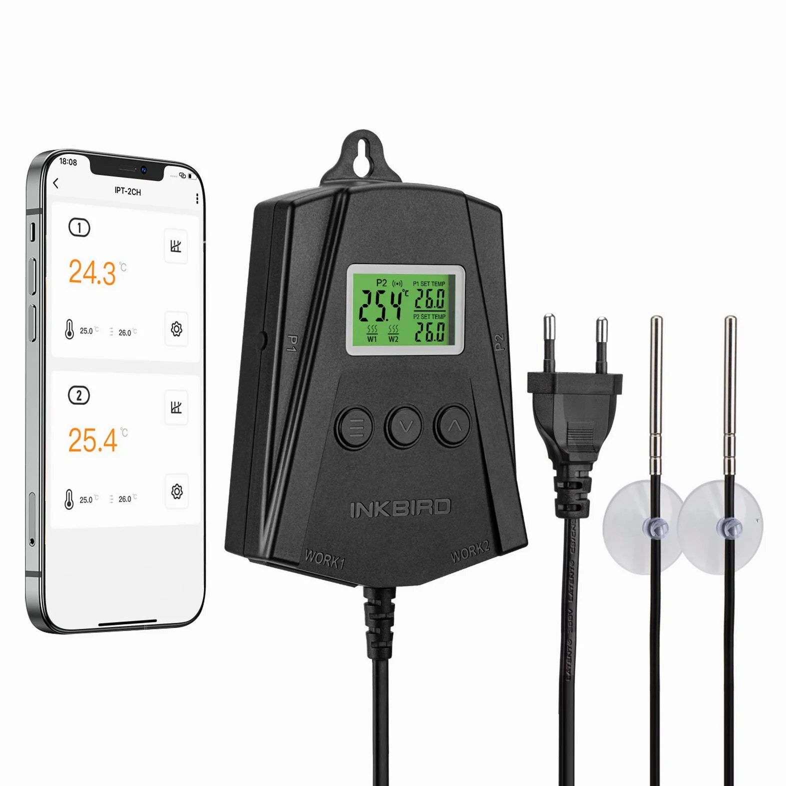 Inkbird IPT-2CH termostato WiFi per il controllo della temperatura del tappetino di riscaldamento con controllo app per le piantine che coltivano la serra