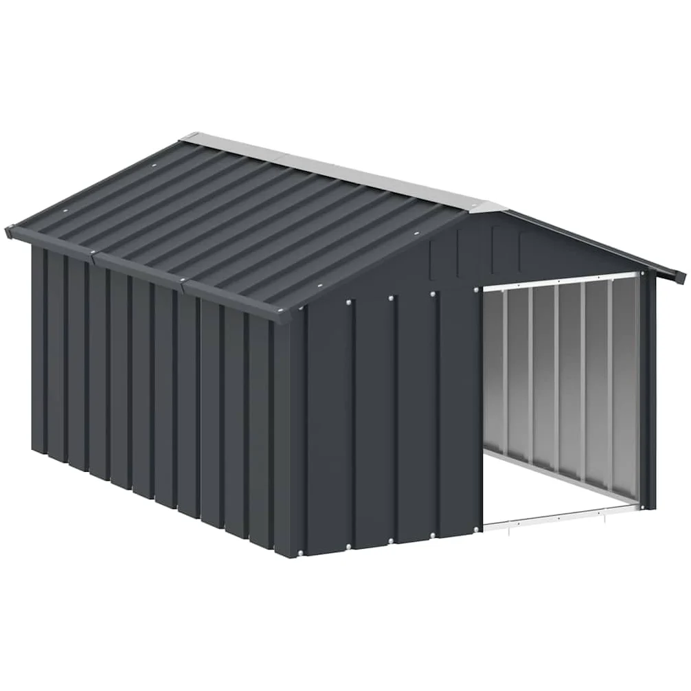 vidaXL Casetta per Cani Antracite 116,5x153x81,5 cm Acciaio Zincato