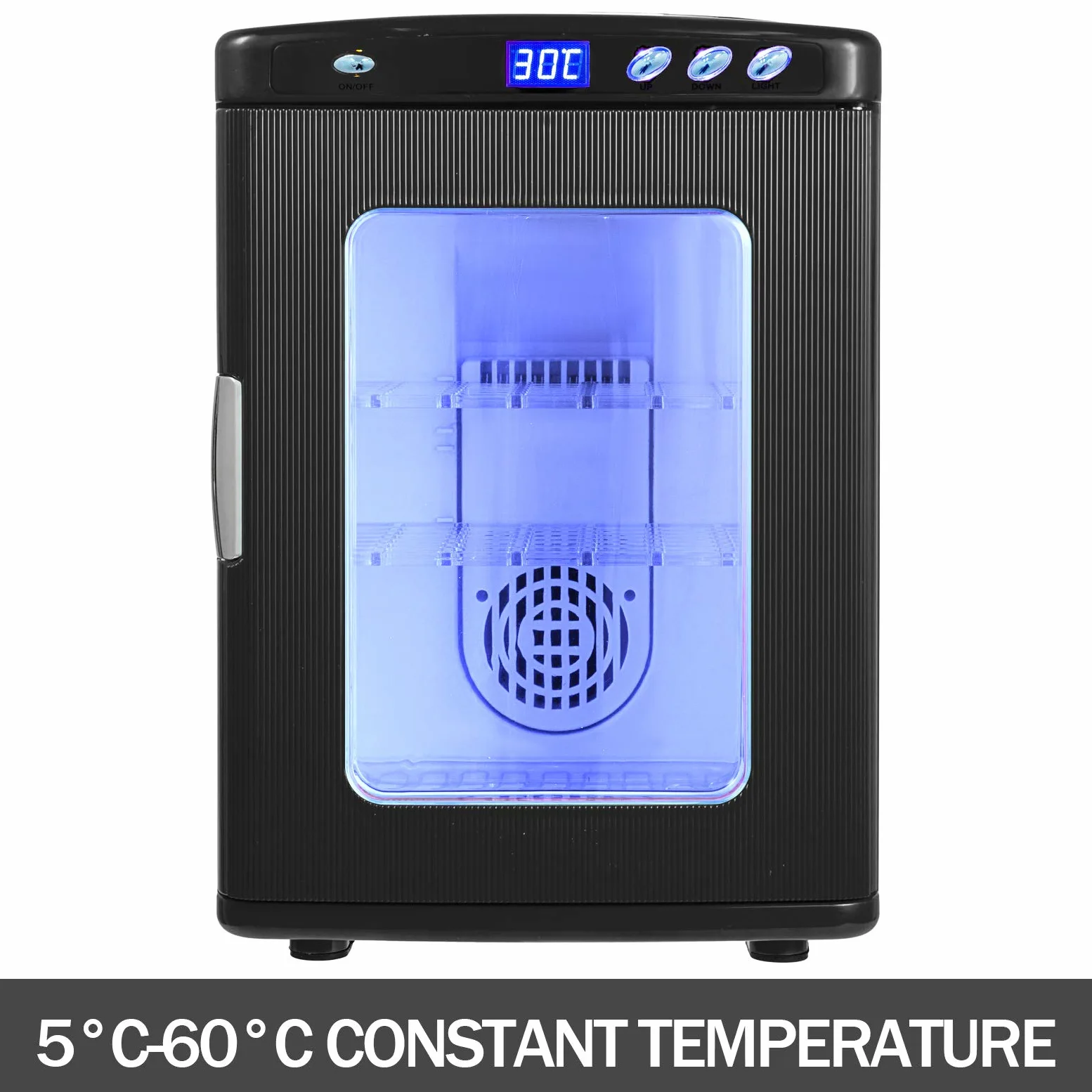 Incubatore per uova di rettile da 25 l, incubatrice per uova di rettile nero da 5 a 60 °C, per riscaldamento scientifico a led per piccoli rettili