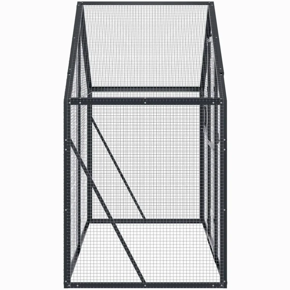 DJEKA Voliera, Gabbia Uccelli, Gabbie per Uccelli, Voliera per Uccelli da Esterno, Gabbia per Uccelli Grande, Antracite 179x100x185 cm in Alluminio