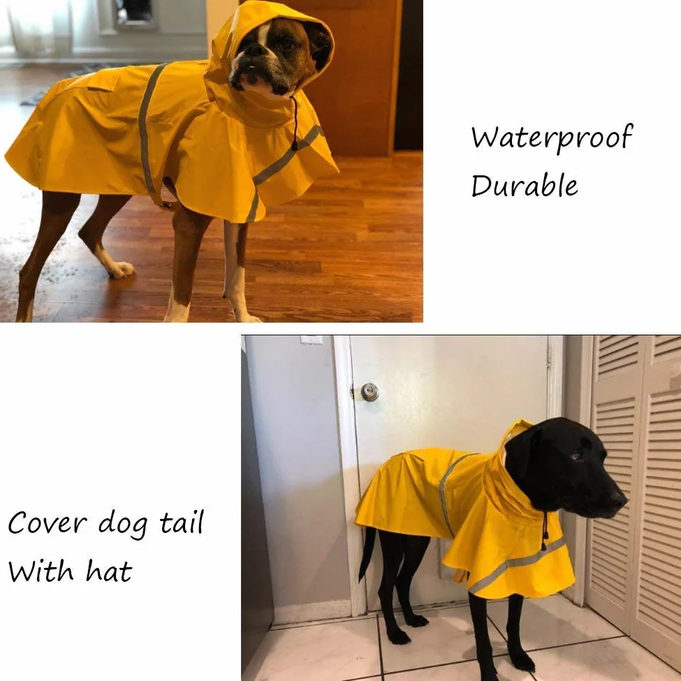 Impermeabile per cani, cappotto per cani da compagnia impermeabile regolabile, impermeabile di sicurezza antivento, impermeabile traspirante per cani di piccola, media e grande taglia (Yellow S)