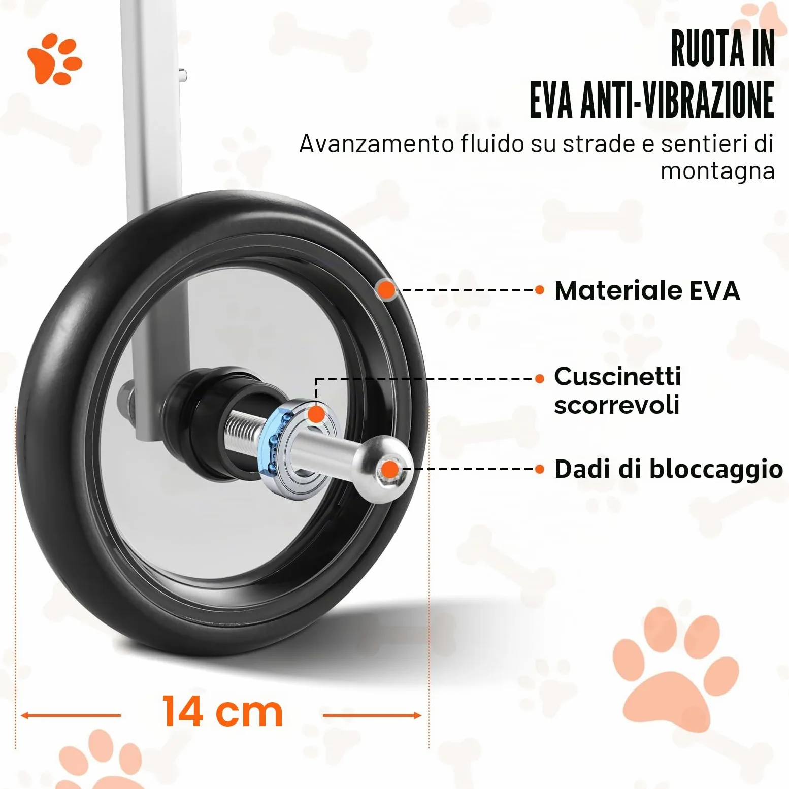 VEVOR Carrozzina per Cani a 2 Ruote per Gambe Posteriori, Carrozzina per Cani Leggera Regolabile Aiutare nella Guarigione, Carrello per Cani per Feriti, Disabili, Paralisi, Misura XS