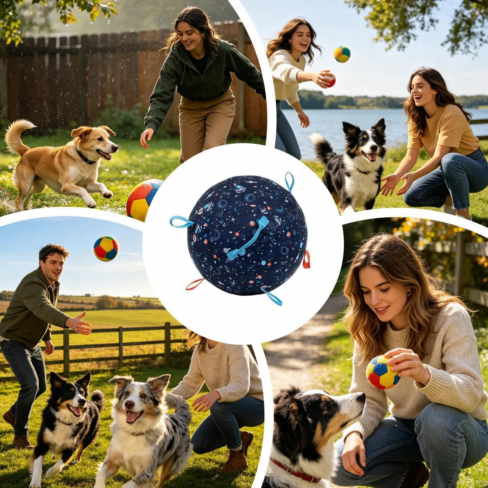 Palla per cani interattiva anti-scoppio, accessorio per animali domestici per interni ed esterni | Palline giocattolo da masticare per cani per masticatori aggressivi, stimolazione, noia, allenamento
