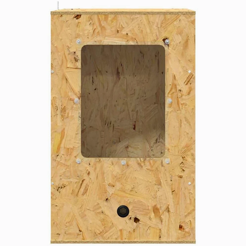 vidaXL Terrario Marrone 50 x 50 x 80 cm OSB, Terrario rustico quadrato, habitat in vetro versatile, gabbia resistente, casa per animali domestici