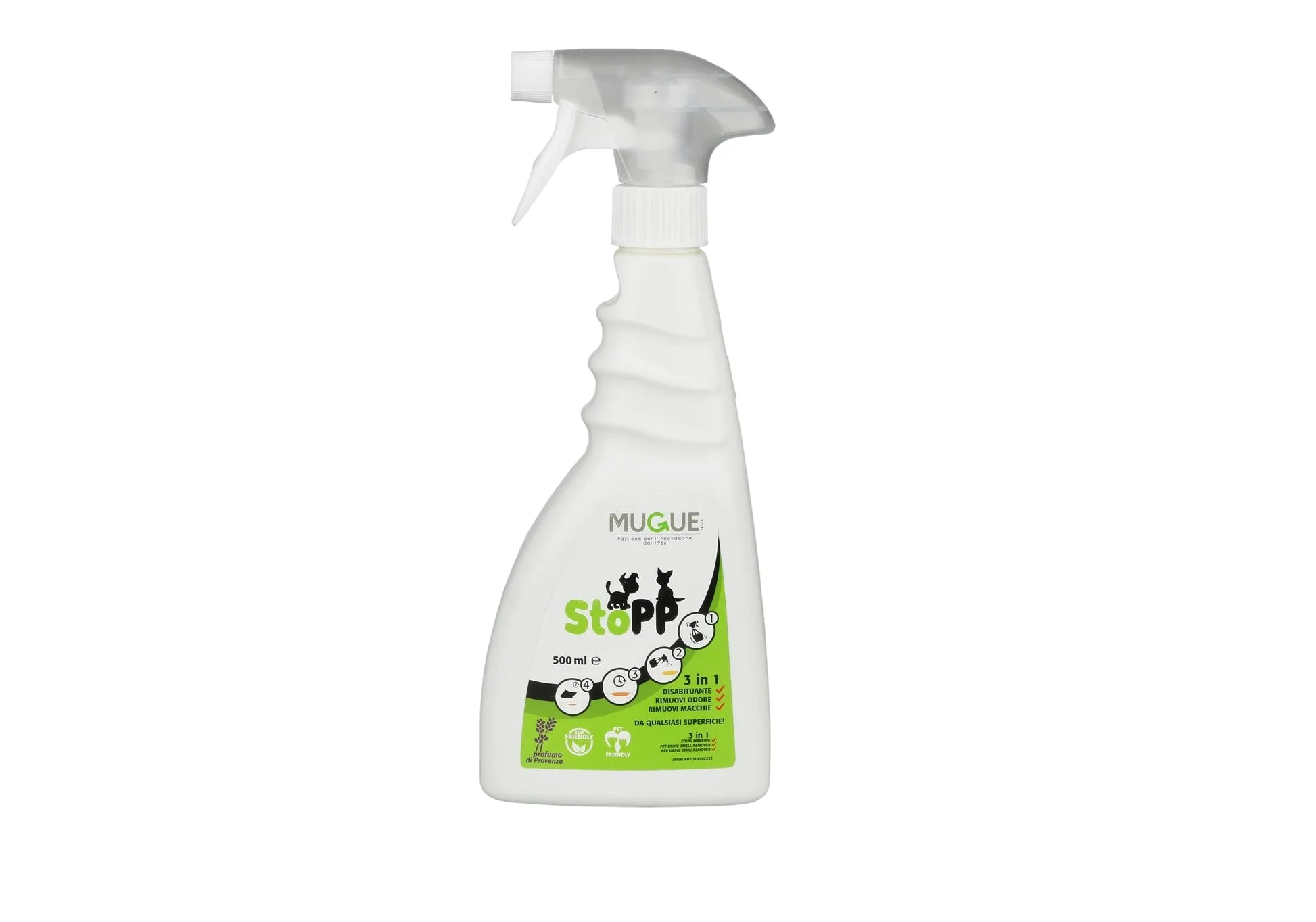 Mugue Stopp - DISABITUANTE, RIMUOVI ODORI e Macchie, (500 ml) - Made in Italy