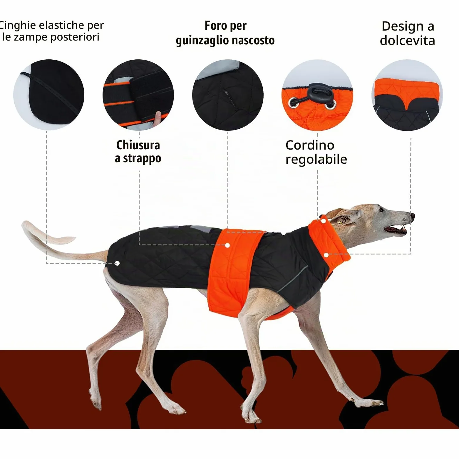 Cappotto Lurchers Invernale, Giacca Impermeabile Levrieri Giacca Calda Cani Piumino Cani Cappottino Imbottito Cani
