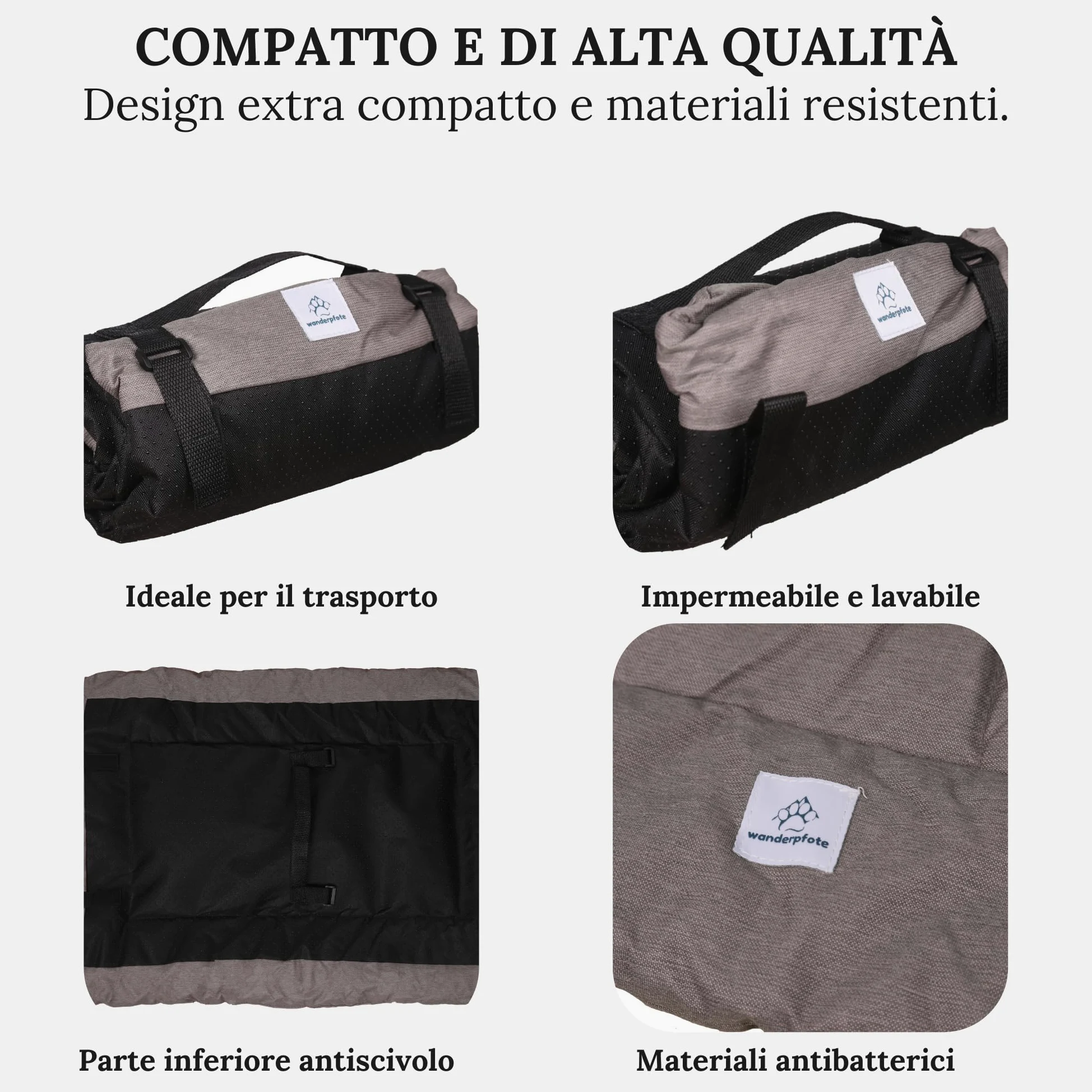 Tappetino per cani da viaggio, arrotolabile (Marrone, M)