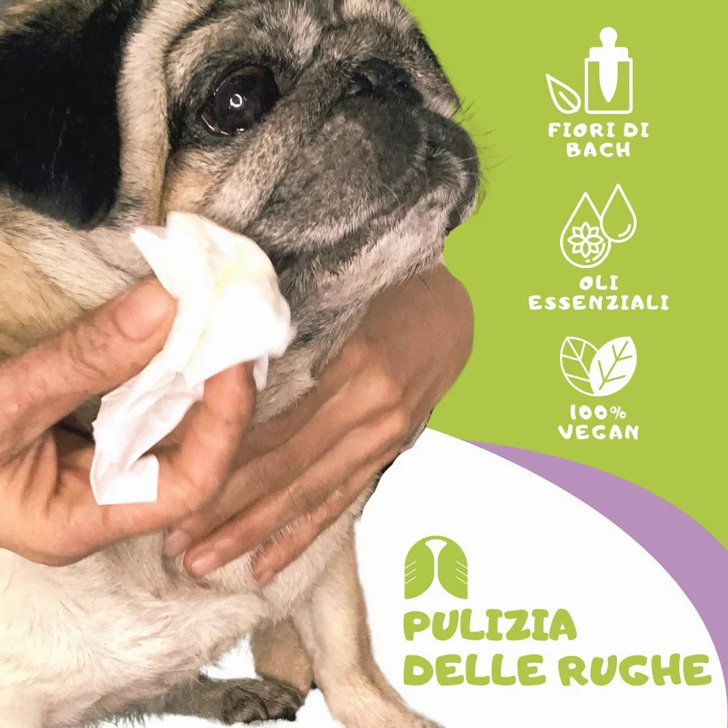 LISINA DERMO Gel - Pulizia delle Rughe e delle Pieghe cutanee del Cane - Utile in Caso di dermatite atopica e malassezia-Formula Naturale Human Grade con Oli Essenziali e Fiori di Bach