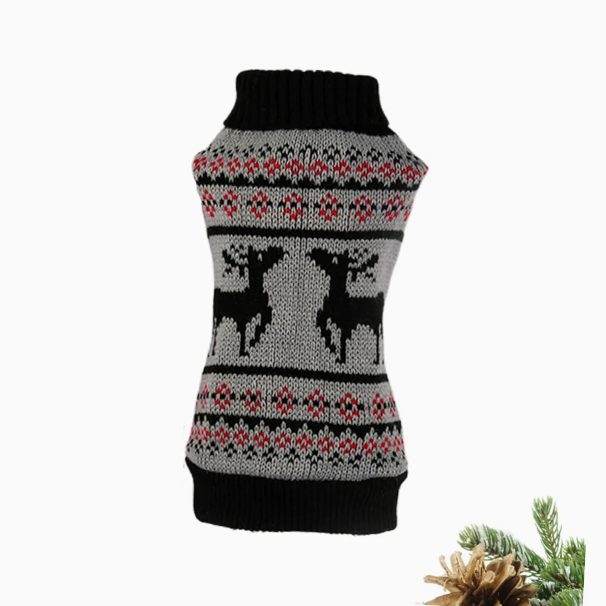 HMJGDHX 2 Pezzi Maglione per Animali Domestici Moda Cane Inverno Caldo Natale Cervo Modello XS Albero di Natale Vestiti per Animali Domestici