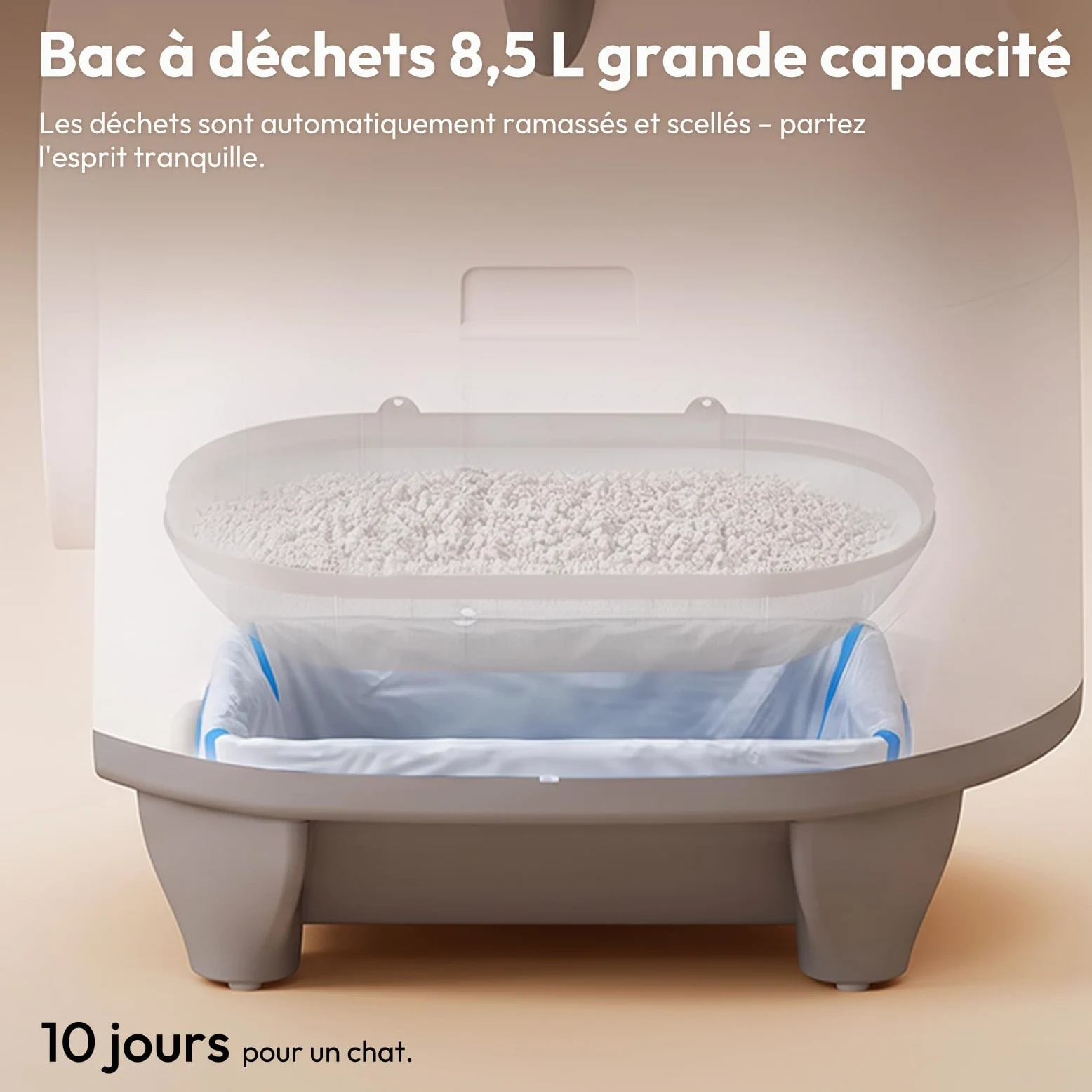 Devoko Lettiera Gatto Autopulente 90 L, Lettiera Autopulente per Gatti | con APP, Condivisibile tra Più Utenti, Lettiera Gatto con Sensori Multipli, con Pedana e Tappetino, Anti-Odore, da 1,5 a 10kg