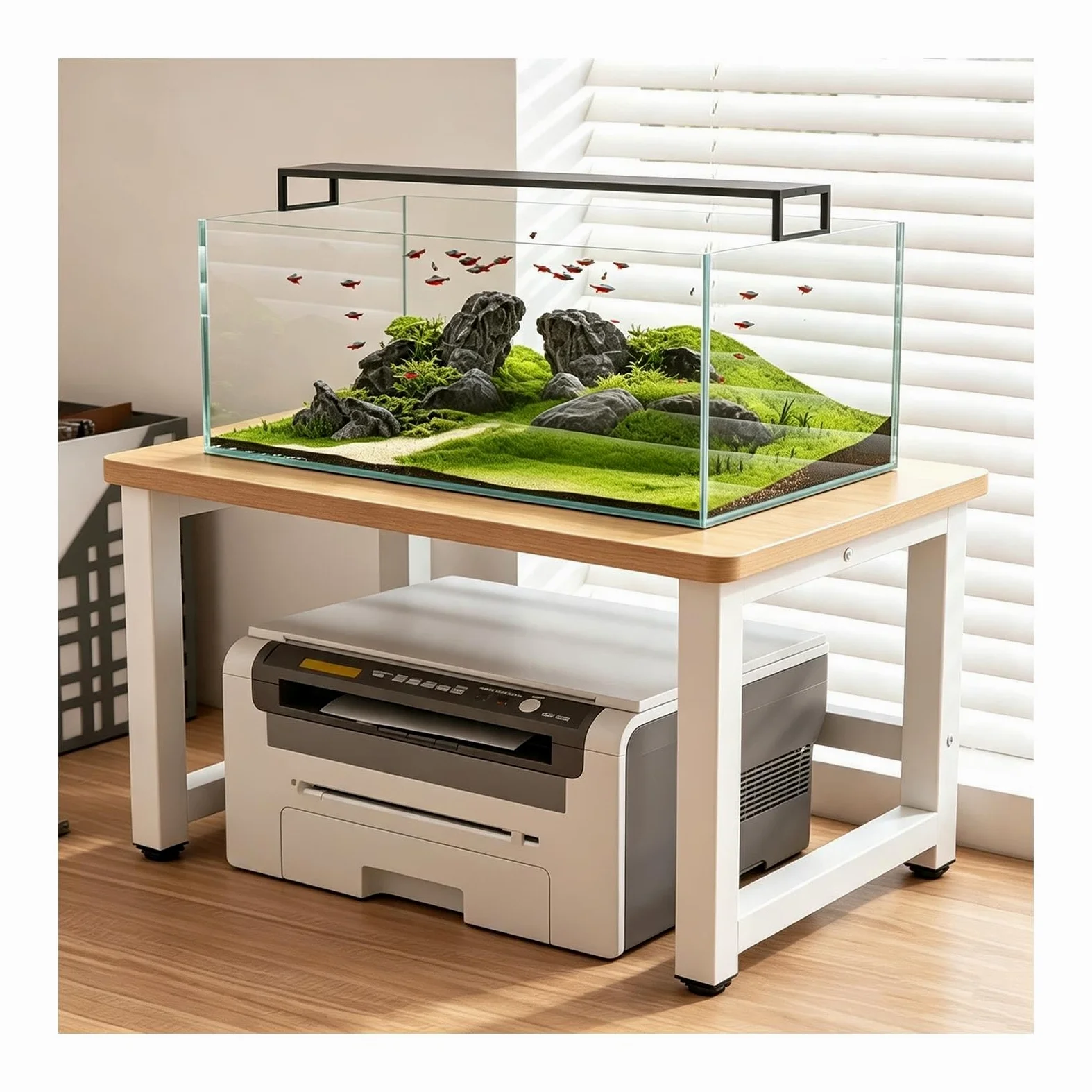 Mobile per Acquario, Base per Acquari, Elevata Capacità di Carico | Pannelli Spessorati, Piano Del Tavolo a Doppio Strato, Adatto Al Soggiorno(B,50x30x27cm/19.7x11.8x10.6in)