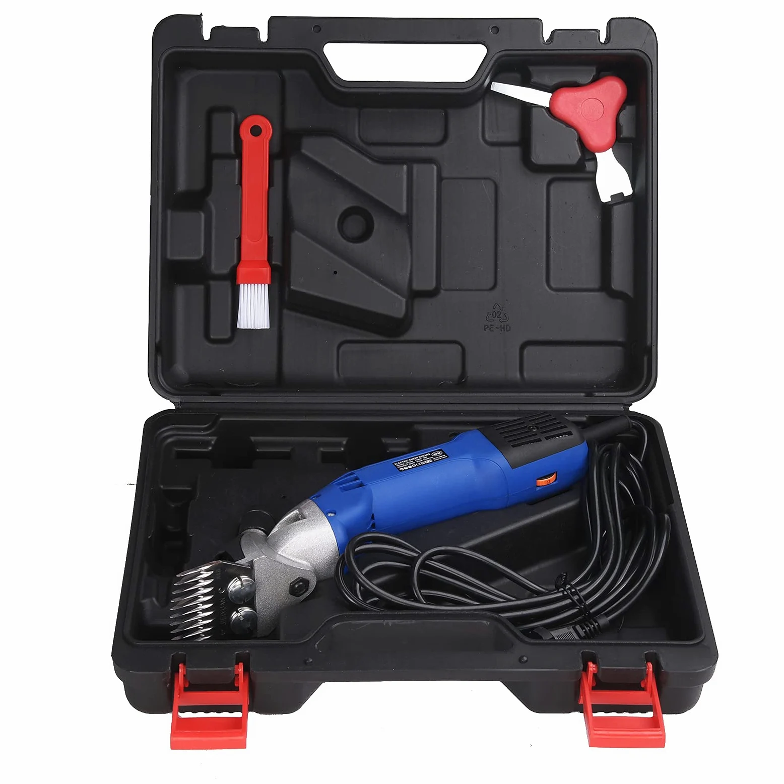 Vinteky Forbici elettriche per pecore, 780W Tosatrici professionali per la toelettatura degli animali Cesoie per capre regolabili Cesoie per lana per Sheep Horse Alpaca (Blu)