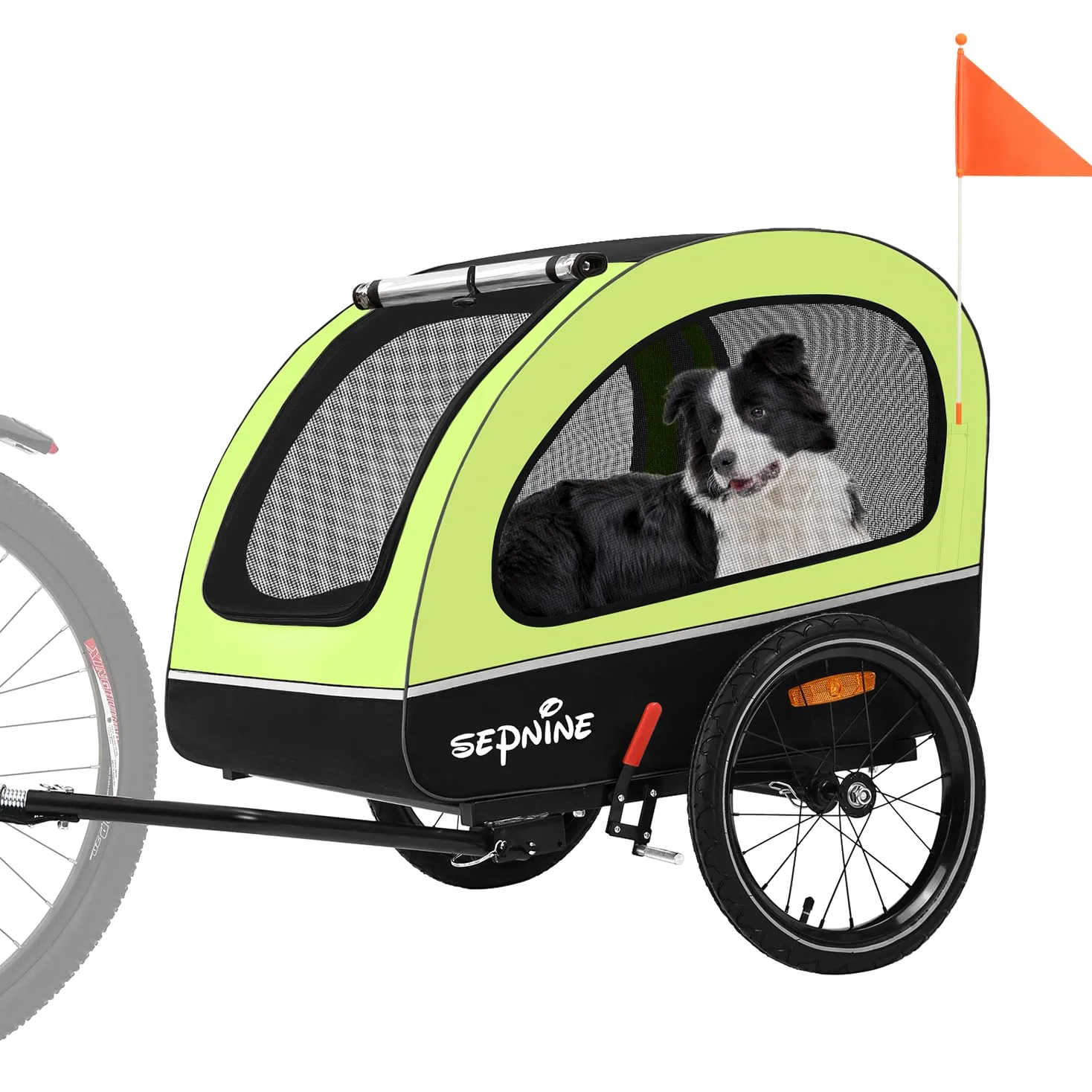 Sepnine Rimorchio per Bici per Cani, Passeggino per Cani,Carrello Bici x Cani di Piccola e Media Taglia sotto i 40 kg