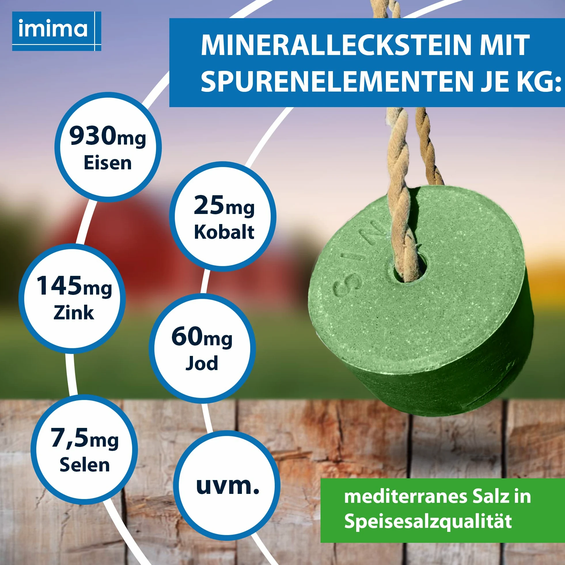 Mineral Lick Horse Herb Lick Salt Lick Set 2 x 3kg - Pietre per leccare il sale per cavalli, pecore, capre, selvaggina e bestiame - Pietra minerale per leccare il sale