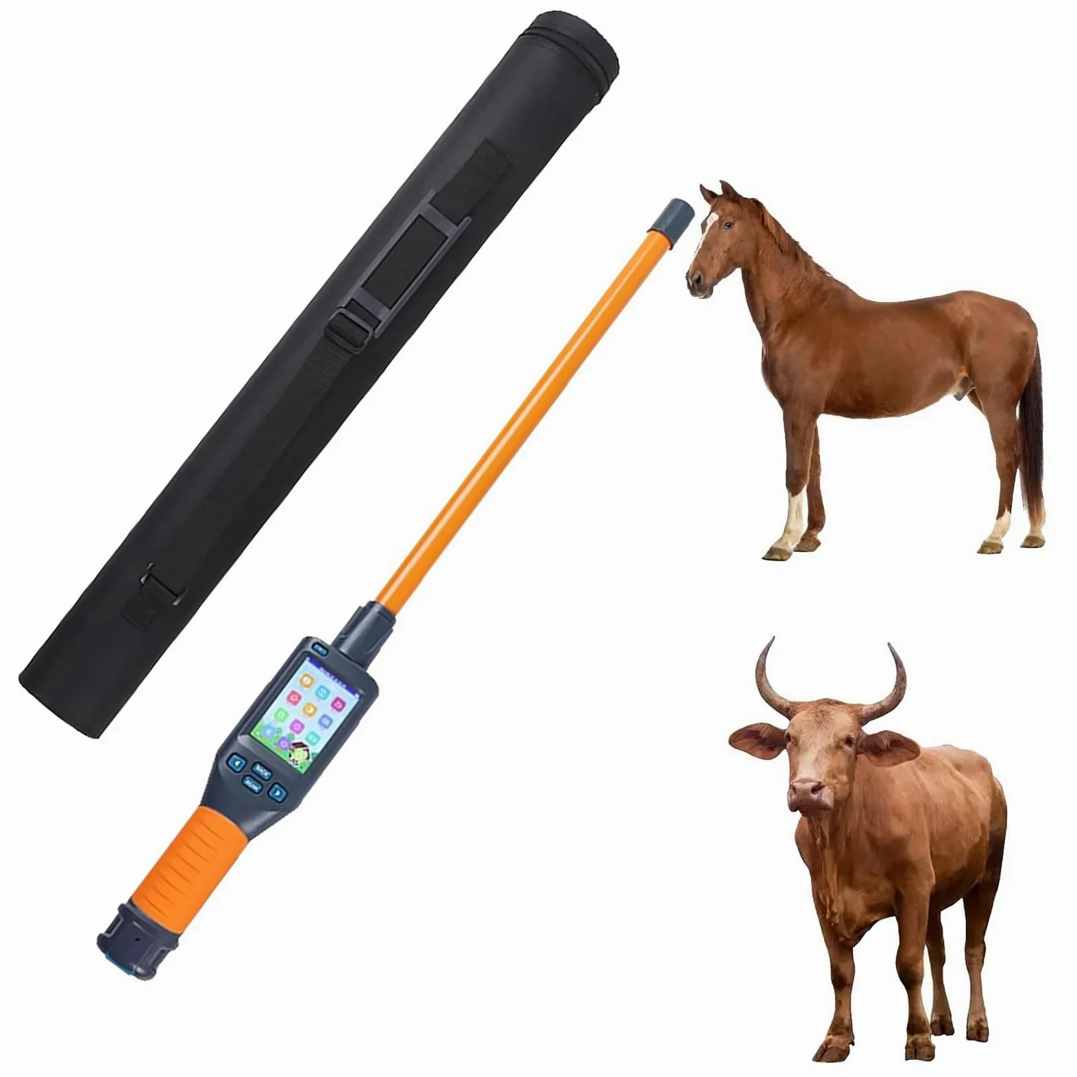 Lettore di microchip per animali domestici, identificatore per marchi auricolari, memoria per 20000 dati, ideale per allevamenti, rifugi per animali e proprietari di animali domestici.