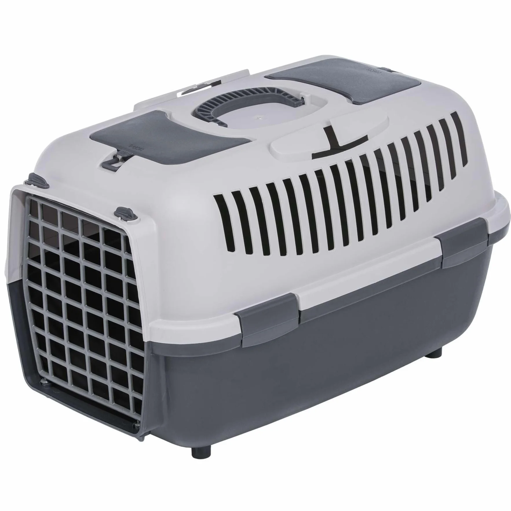 Trasportino per cani e gatti, grigio chiaro, grigio scuro, 58,5 x 37 x 38 cm