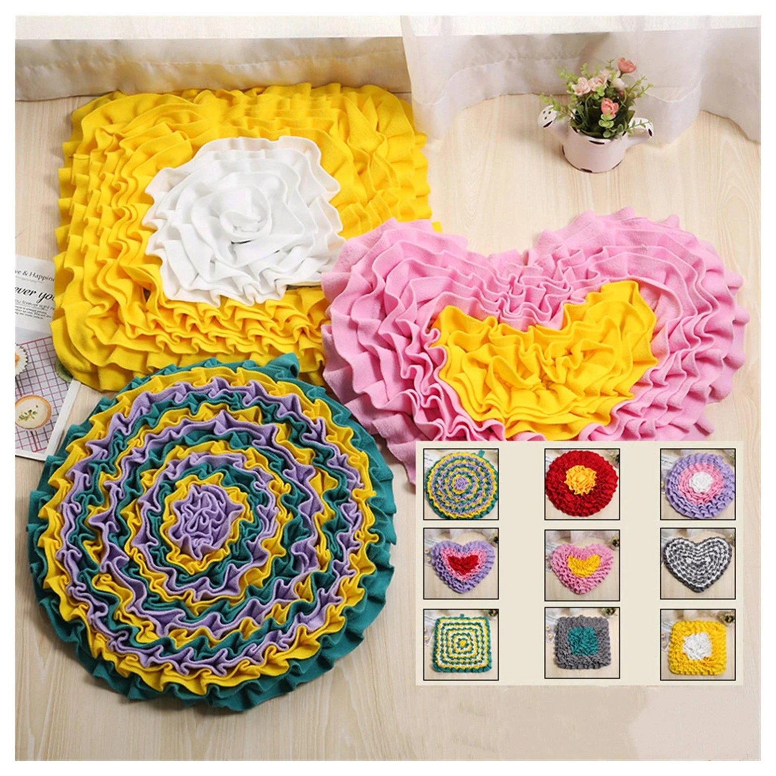 Annusatore per Animali Domestici Cane di Disegno Snuffle Mat Eco-Friendly Slow Food Alimentatore del Cane Puzzle Accessori for la Formazione Giocattoli Lavabile Sniffing Rilievo for Il Cane