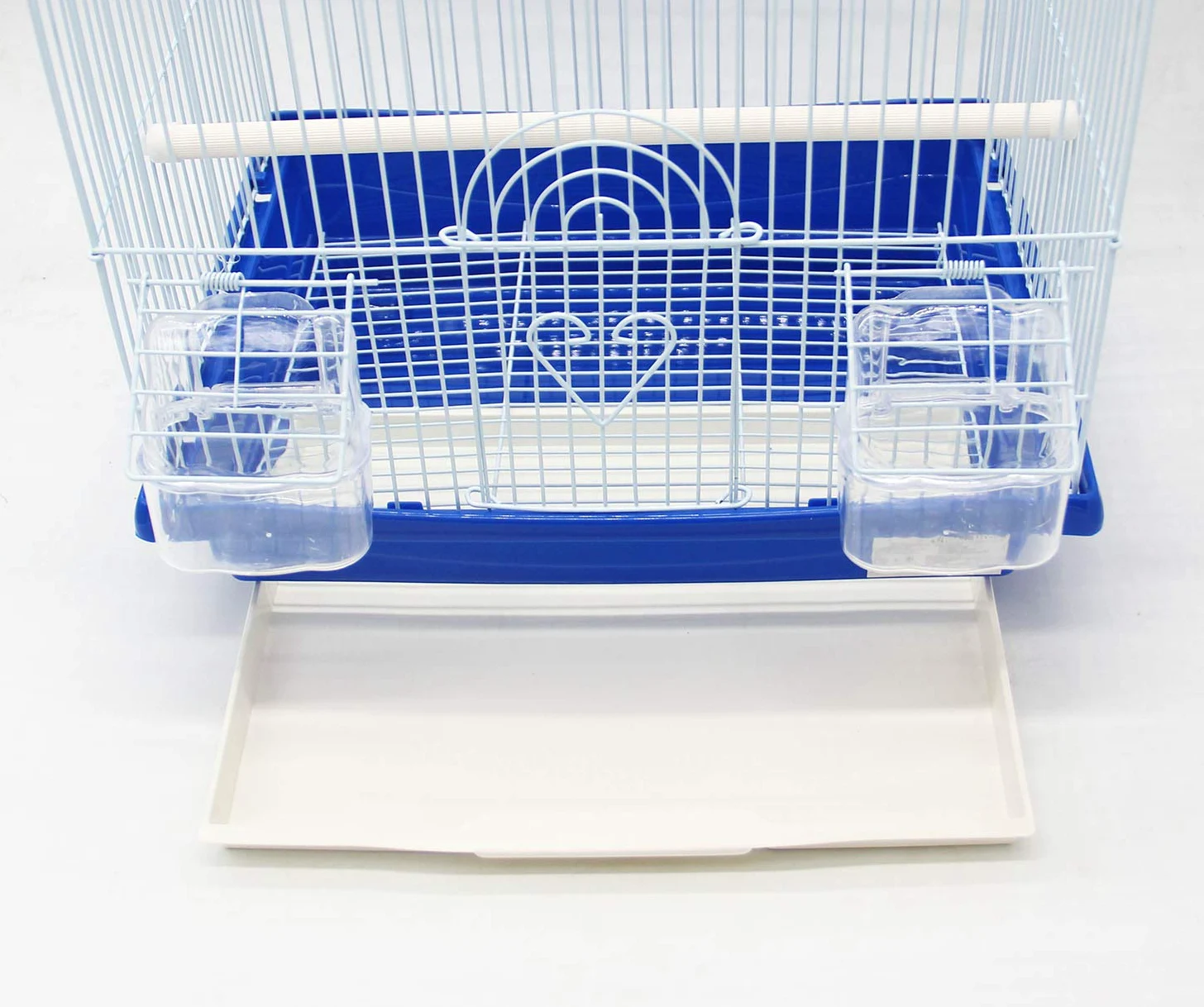 BPS Gabbia per uccelli in metallo con mangiatoia, bevitore oscillante, secchio per ponticello, colore inviato a caso (33 x 26 x 46 cm) BPS-1233