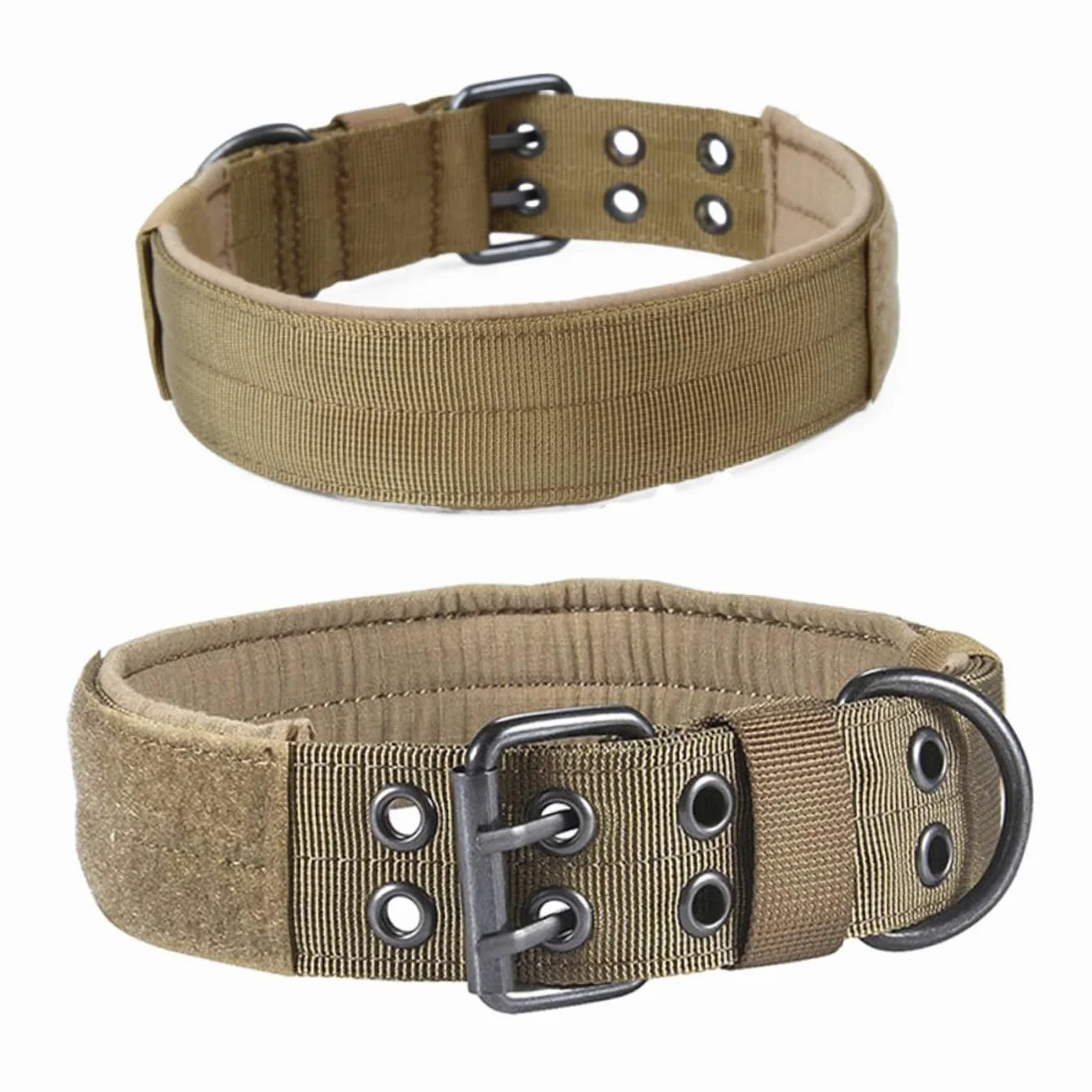 Mipcase 3 Pezzi Collare Per Cani in Nylon Con Fibbia in Metallo Dal Design Circolare Per Taglie Facili Da Attaccare Con Targhetta Identificativa Marrone