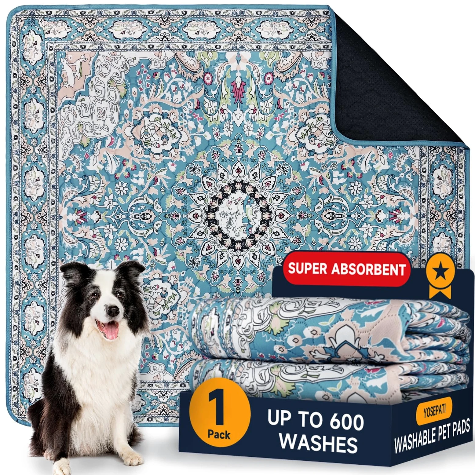 Tappetini lavabili per cani, tappetini per cuccioli con feromoni,182x182cm | Tappetino assorbente per cuccioli aggiornato 2026, impermeabile e antiscivolo, ad assorbimento rapido a prova di perdite