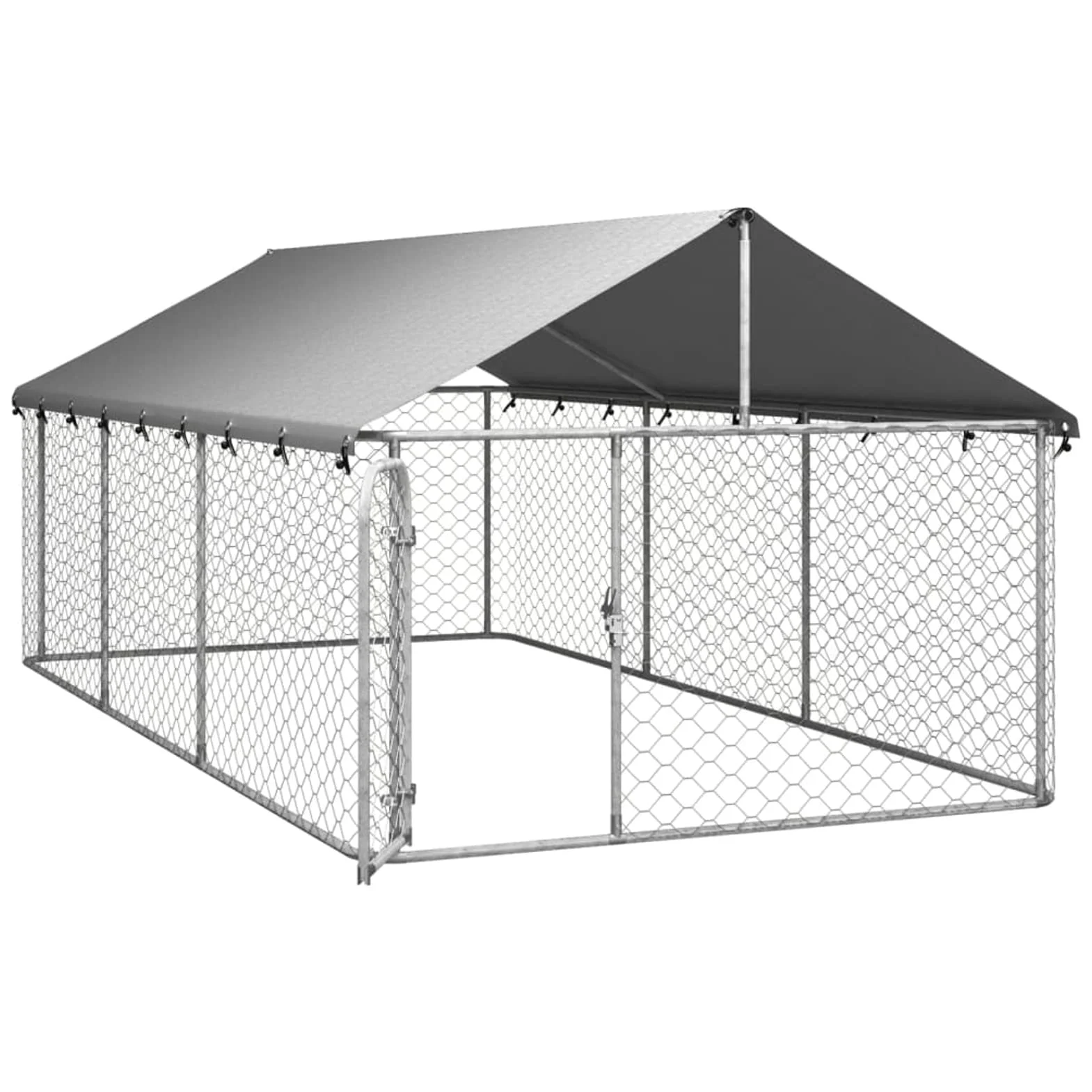Gabbia per Cani da Esterno con Tetto 400x200x150 cm