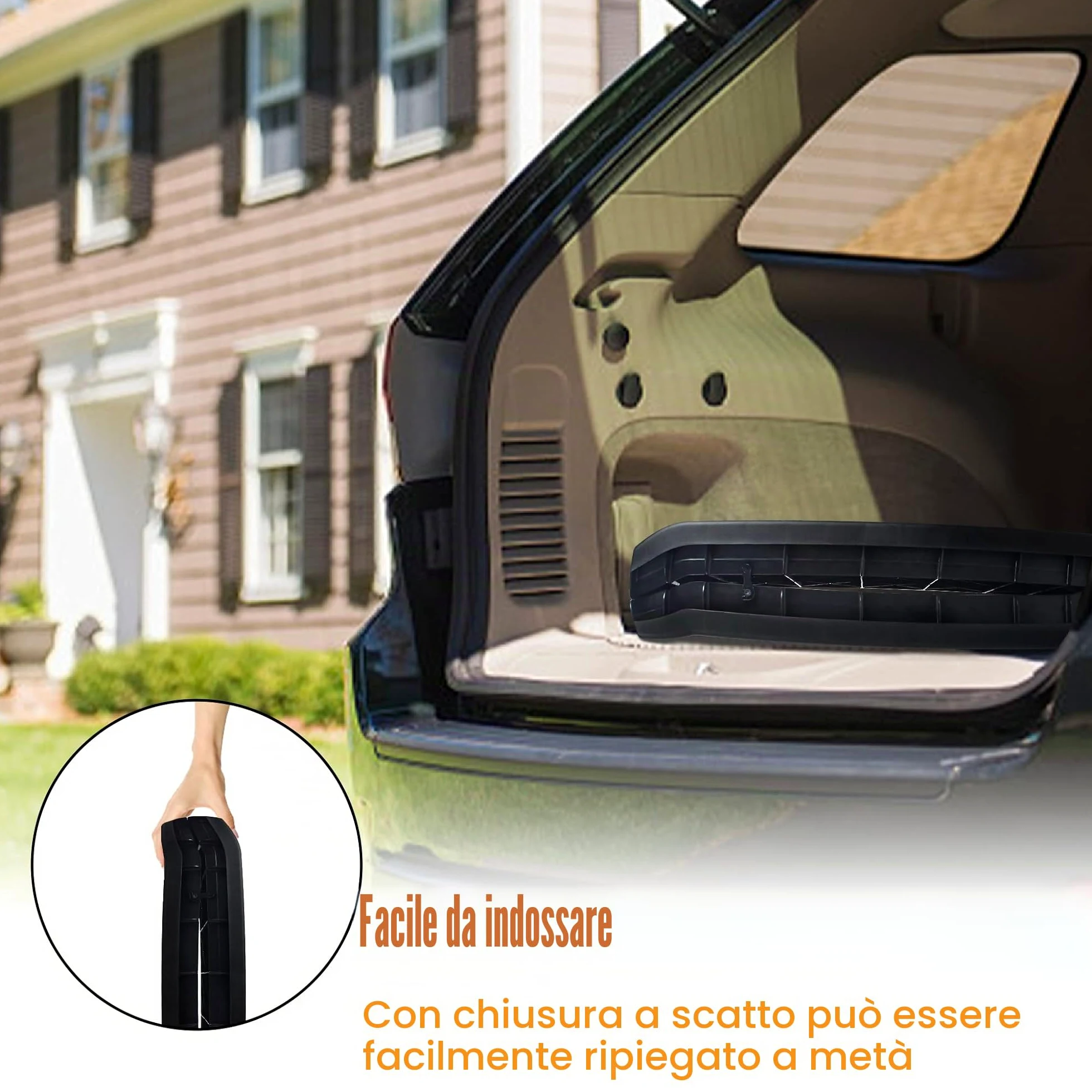 UISEBRT Rampa pieghevole per auto, per cani, per animali domestici, antiscivolo, robusta, portata fino a 90 kg, 156 x 40 cm, nero