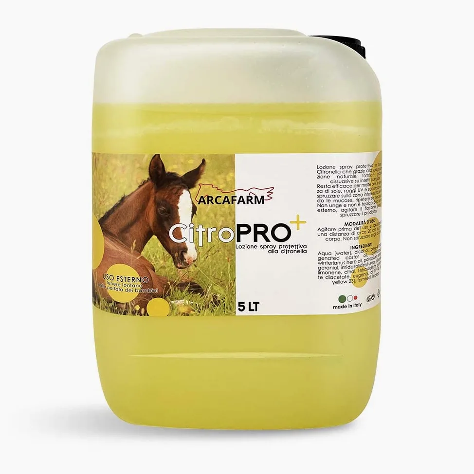 Tanica 5 lt Repellente Naturale alla Citronella per Cavalli Citropro, anti Insetti Protezione Lunga Durata, Lozione Insetti Molesti, 100% Made in Italy