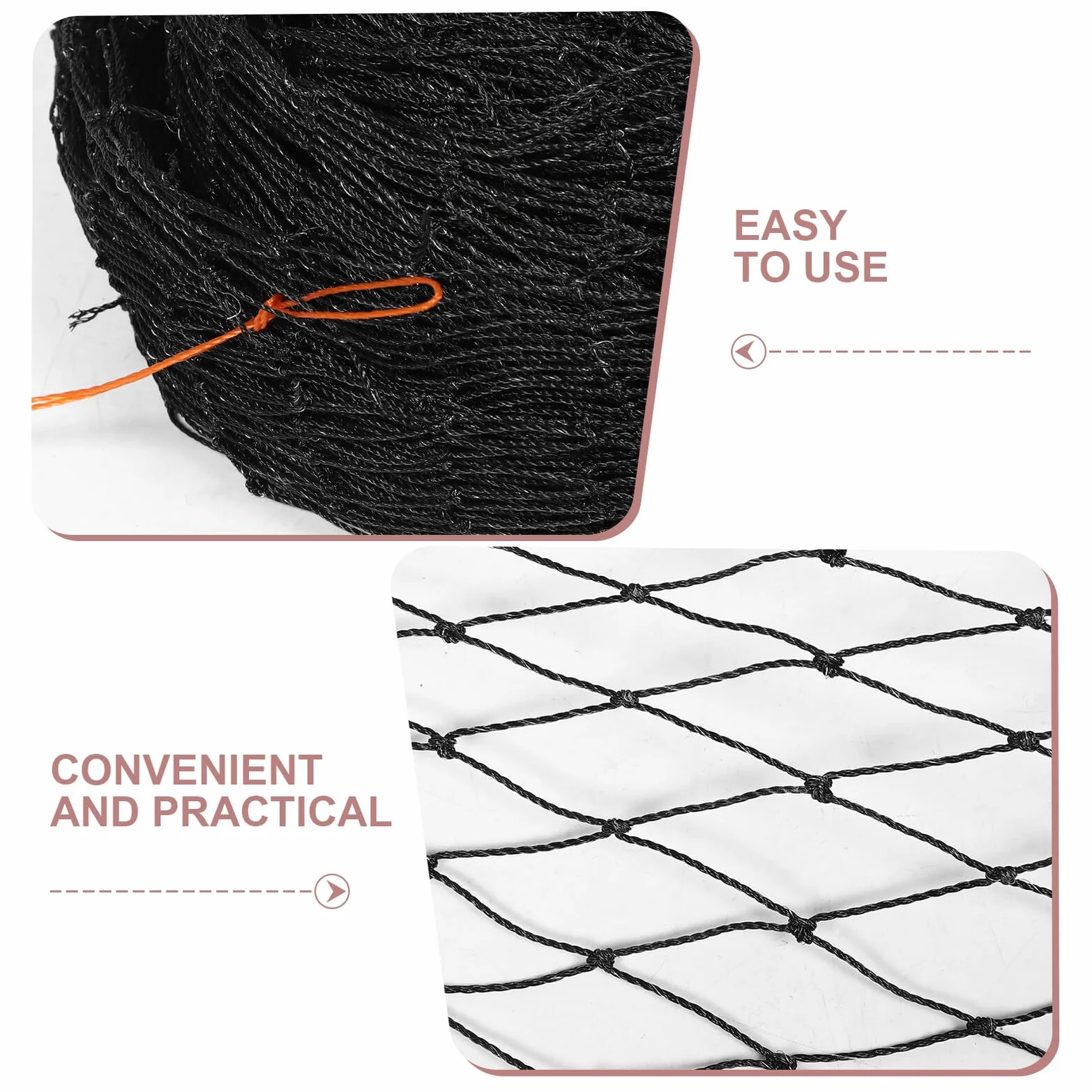 Rete di Sicurezza per Gatti Balcone Anti-Caduta Nero | Pe e Filo D'acciaio, Design Trasparente, per Appartamenti e Uso Esterno, Misura 9, 8x13, 1
