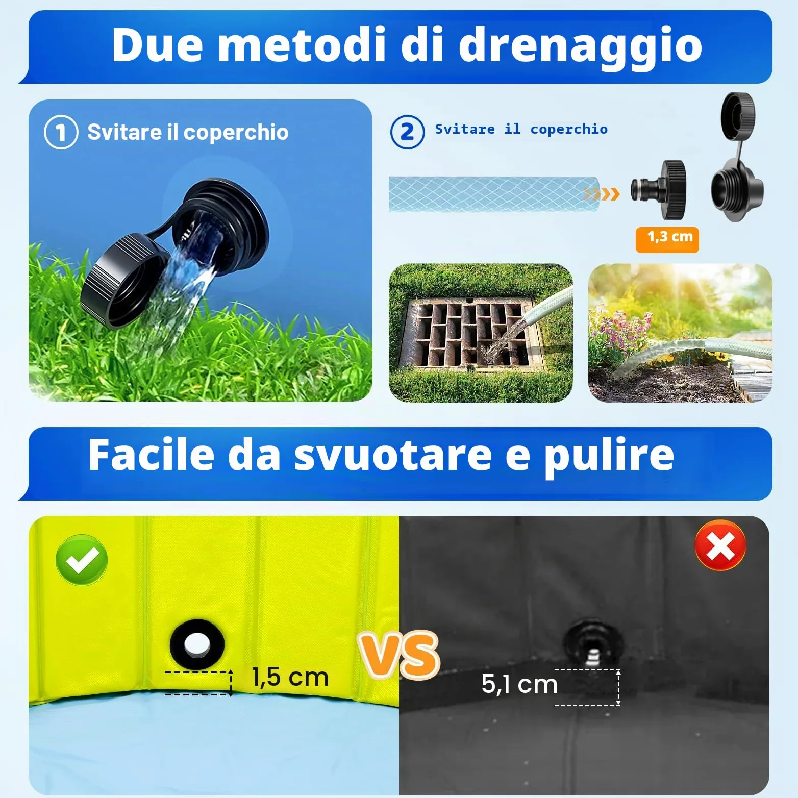 COZII Piscina per cani pieghevole, 160 x 30 cm, antiscivolo, resistente, grande, per cani, bordo in PP da 6 mm e PVC rigido, piscina portatile per bambini, cani, animali domestici