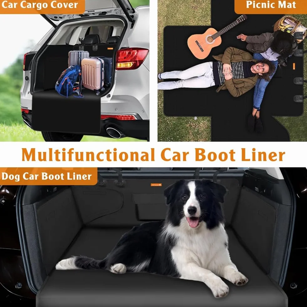 Protezione per bagagliaio auto cane per VW Passat B8 3G Variant 2014-2018,Telo Auto per Cani Copertura Protettiva per Baule con Protezione Laterale e Paraurti Telo Macchina,175 * 105-Black