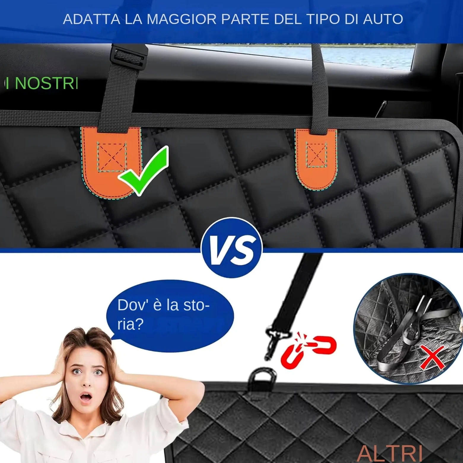 Generico Coprisedile Posteriore per Cani - Amaca Auto Impermeabile per Cani - Ammaccapupù Impermeabile per Veicoli, Protettore Posteriore per Sedili