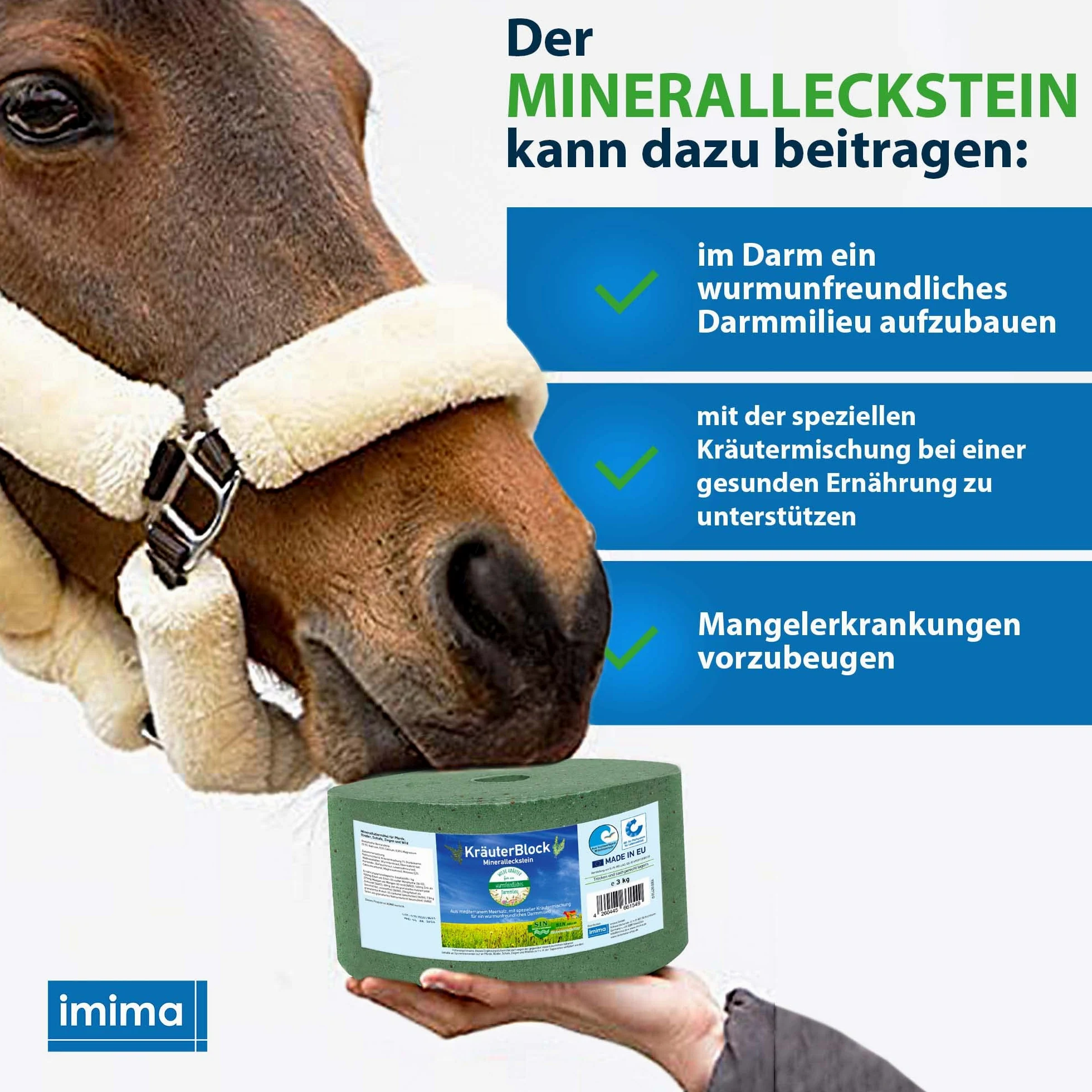 Mineral Lick Horse Herb Lick Salt Lick Set 2 x 3kg - Pietre per leccare il sale per cavalli, pecore, capre, selvaggina e bestiame - Pietra minerale per leccare il sale
