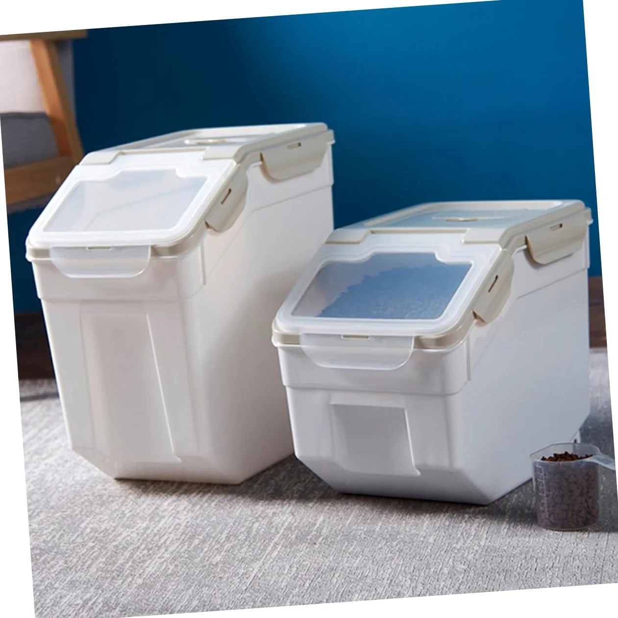 ibasenice 1pezzi Contenitore Per Per Animali Domestici Secchio Sigillante Realizzato in Plastica Pp Di Struttura Resistente e Salutare Per Alimenti Secchi Ecc Garantisce Conservazione Lunga