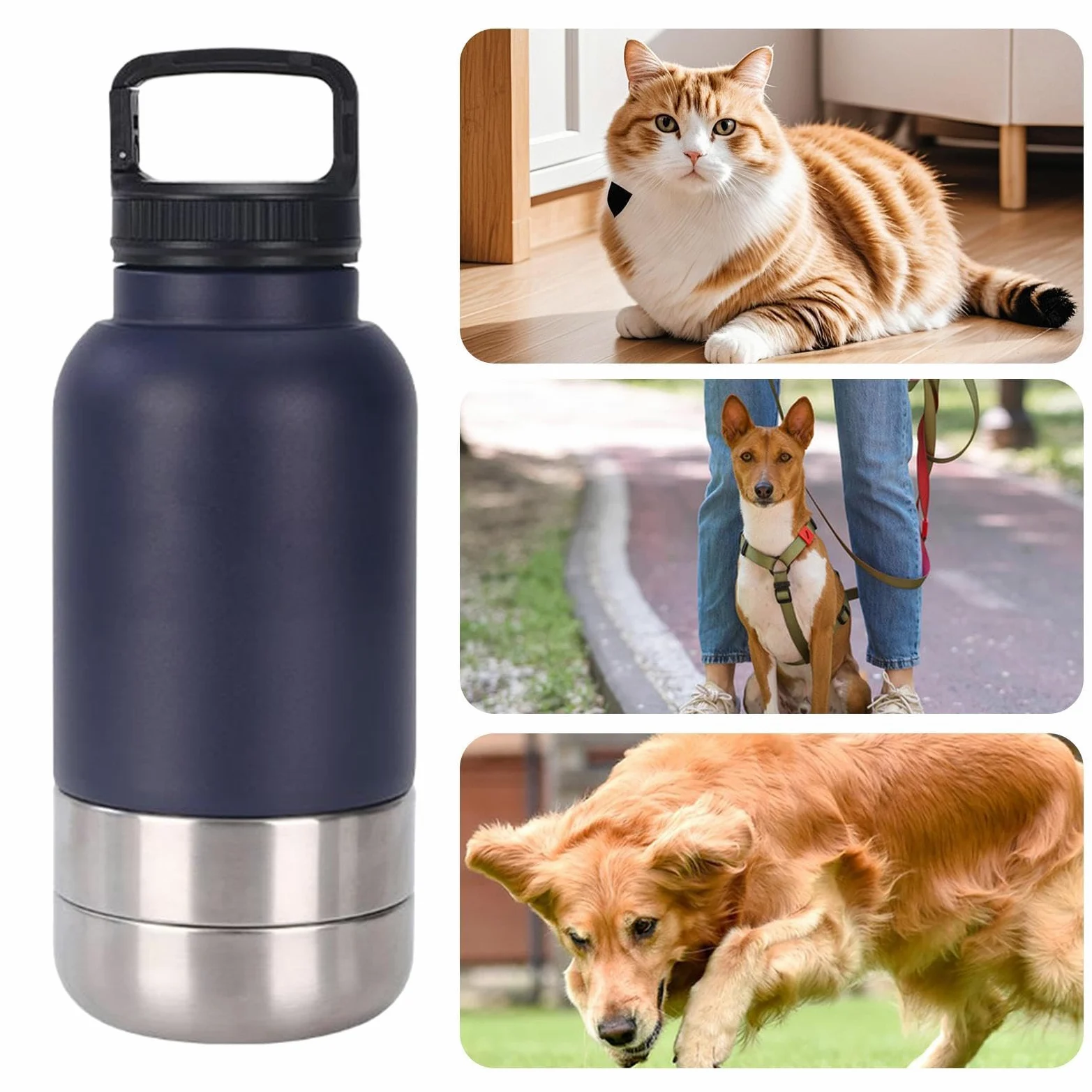 Borraccia Per Cani Dispenser D'Acqua Portatile Da 1,52 L Per Cani | Borraccia Sottovuoto Cuccioli Per Viaggi Campeggio Outdoor Escursionismo Picnic Passeggiate Dormitorio Appartamento