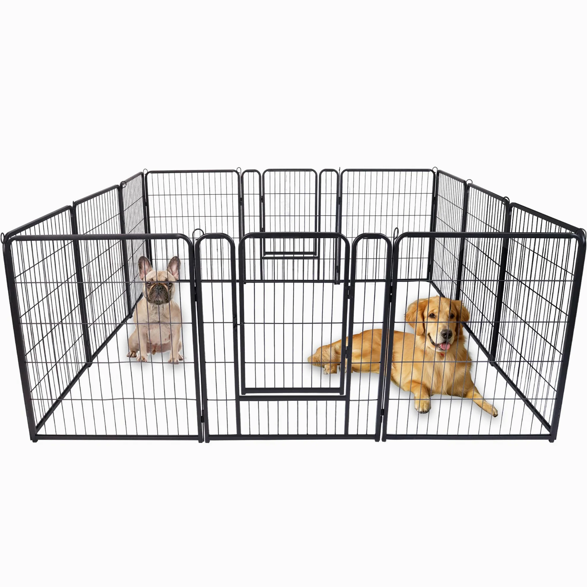 UISEBRT Recinzione per cuccioli con porta, box per cani, flessibile, pieghevole, per cani, gatti, cuccioli, conigli (65 x 80 cm, 12 pezzi)