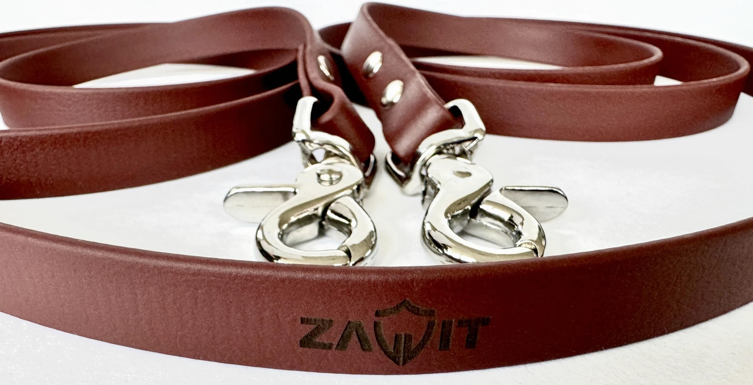 Redini BioThane chiusi con moschettone a forbice, larghezza 16 mm, lunghezza 3 m, marrone, morbide, piatte e facili da pulire, senza barre per allenamento e passeggiate