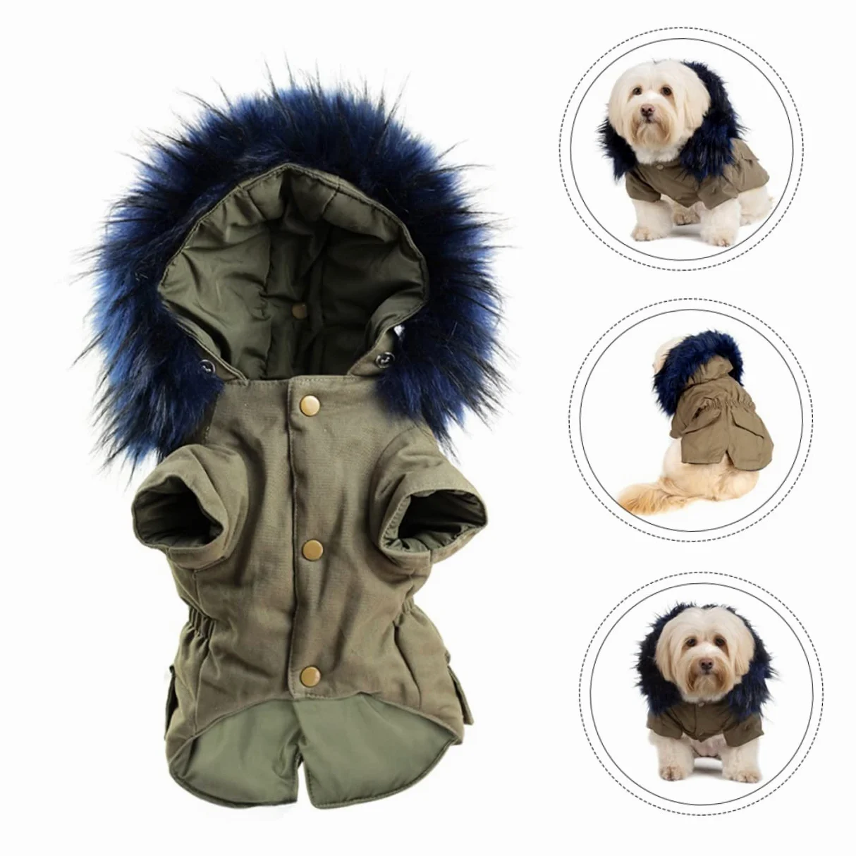 Didiseaon Felpe per Cani Calde in Cotone Cappuccio Costume Invernale per Animali Domestici Vestiti per Cuccioli Cappotto per Cani da Compagnia