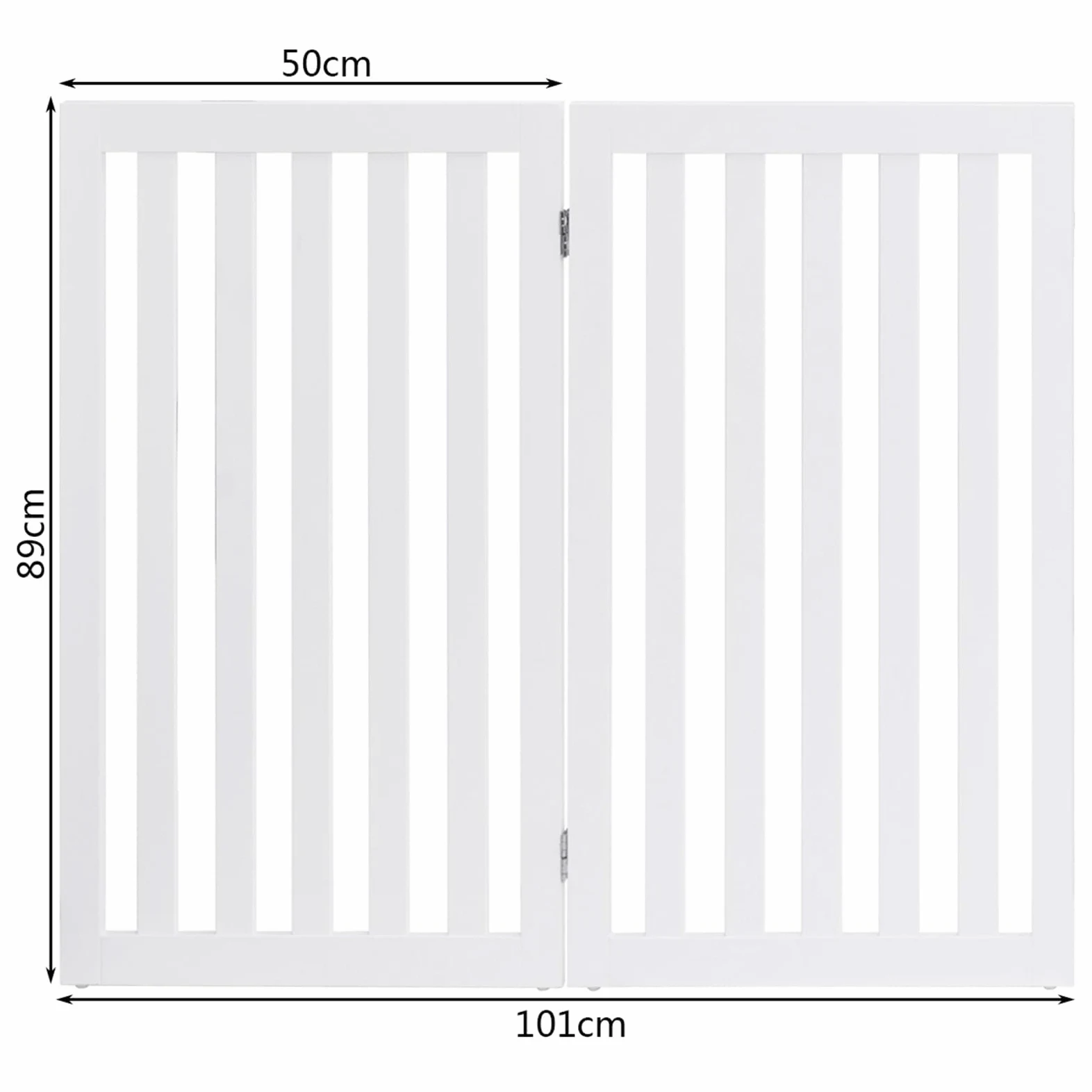 COSTWAY Cancelletto per Cani Pieghevole in Legno con 2 Ante, Ideale per Scale, Soggiorno e Cucina, 89 x 101 cm, Bianco