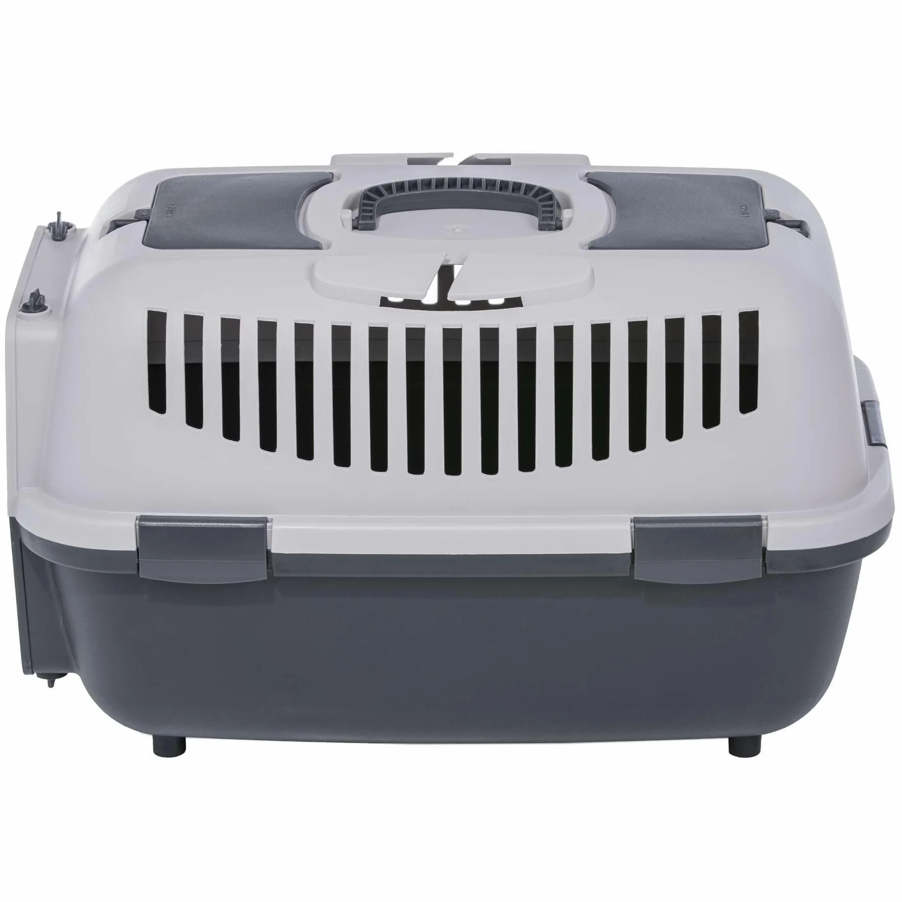 Trasportino per cani e gatti, grigio chiaro, grigio scuro, 58,5 x 37 x 38 cm