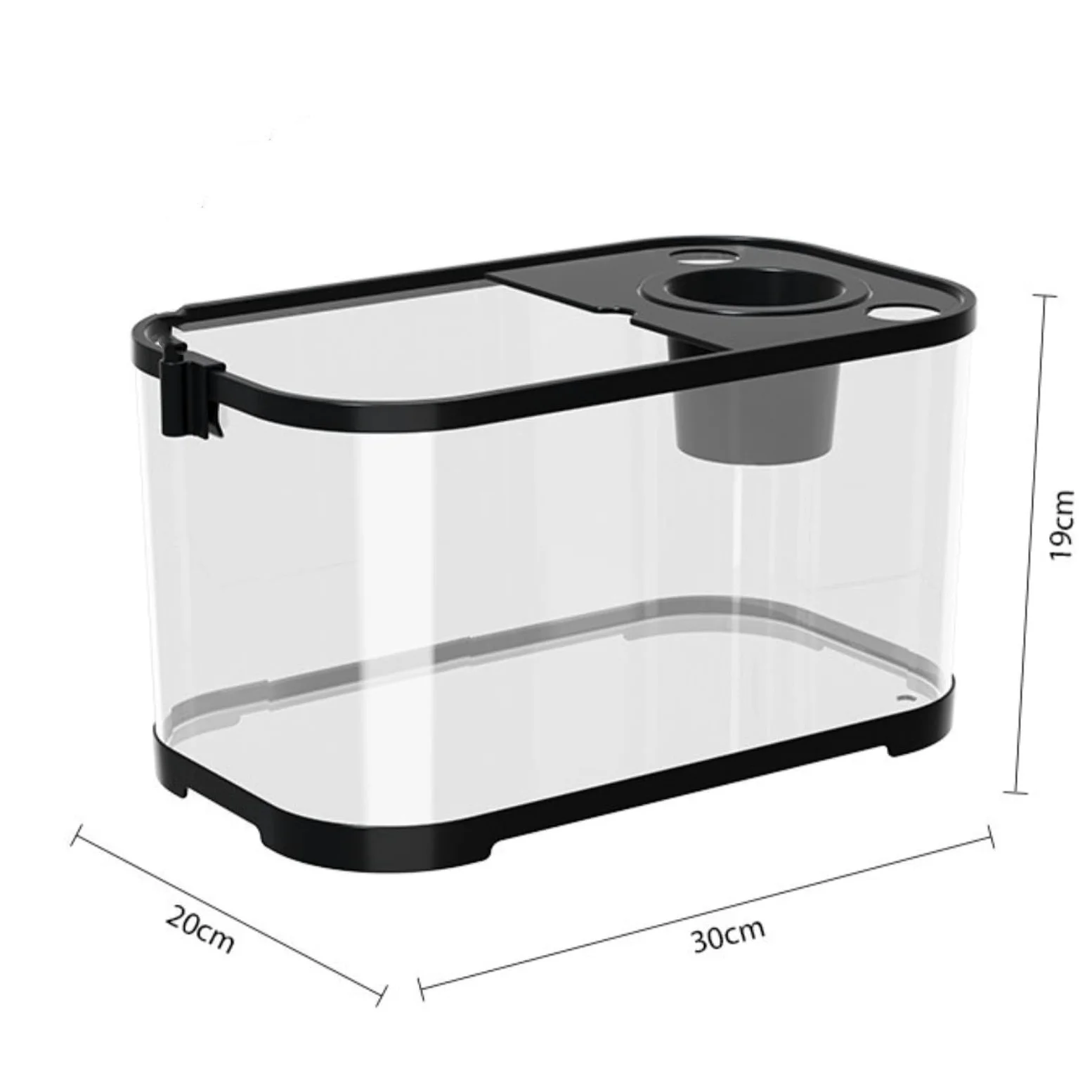 Kit Acquario Piccolo Acquario per Pesci Betta e Principianti, Vasca decorativa Silenziosa per Tartarughe e Animali Acquatici, Acquario da Scrivania Trasparente
