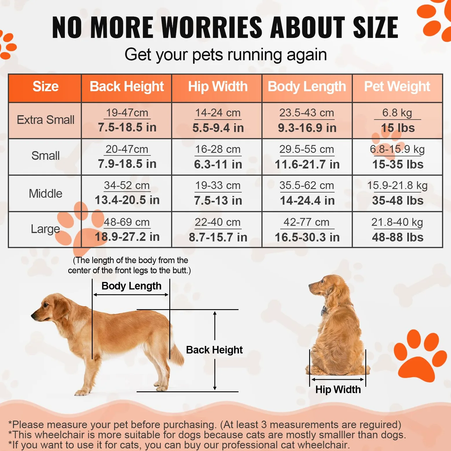 VEVOR Carrozzina per Cani a 2 Ruote per Gambe Posteriori, Carrozzina per Cani Leggera Regolabile Aiutare nella Guarigione, Carrello per Cani per Feriti, Disabili, Paralisi, Misura XS
